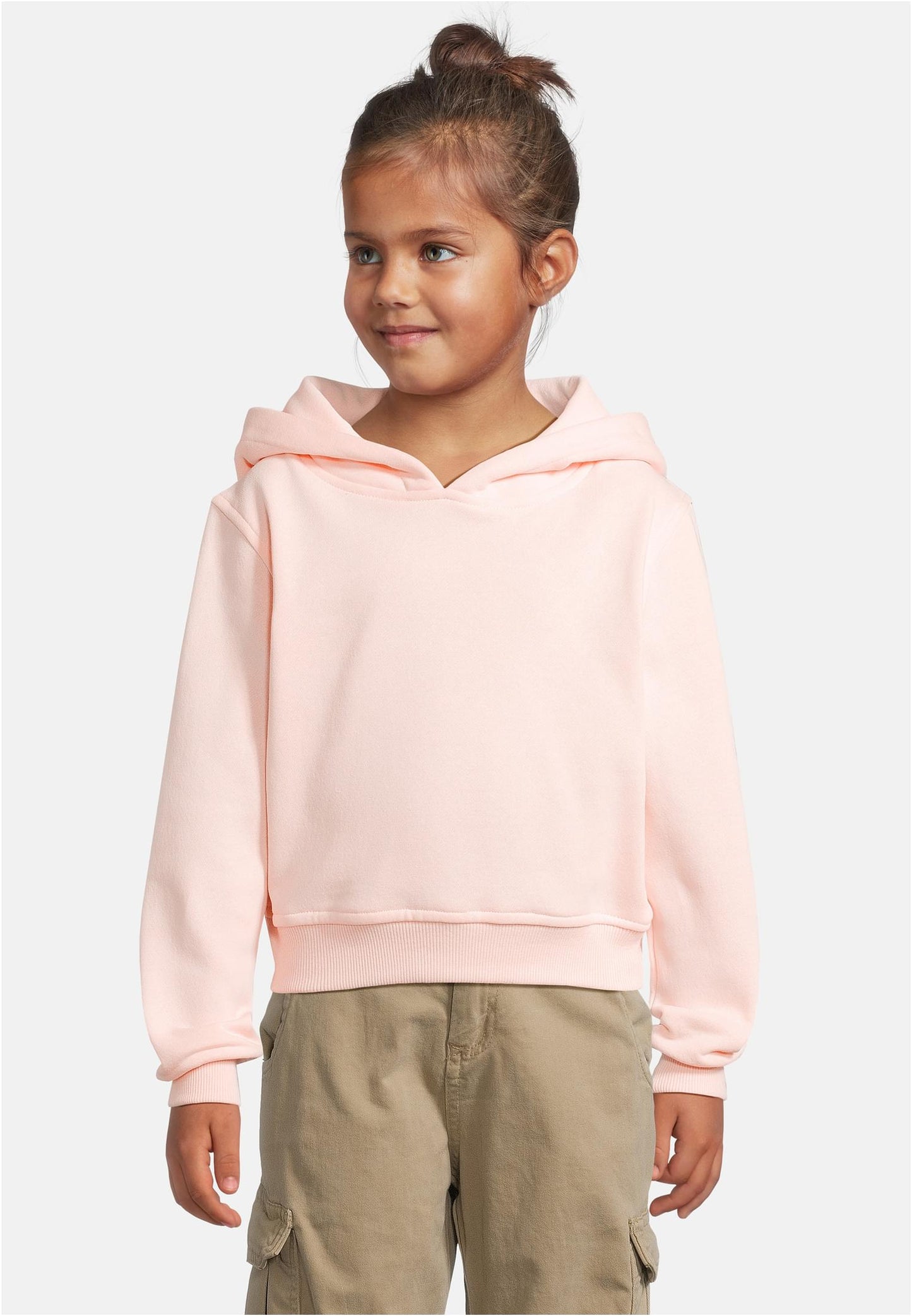 Girls Cropped Sweat Hoody 2 Pack white+pink