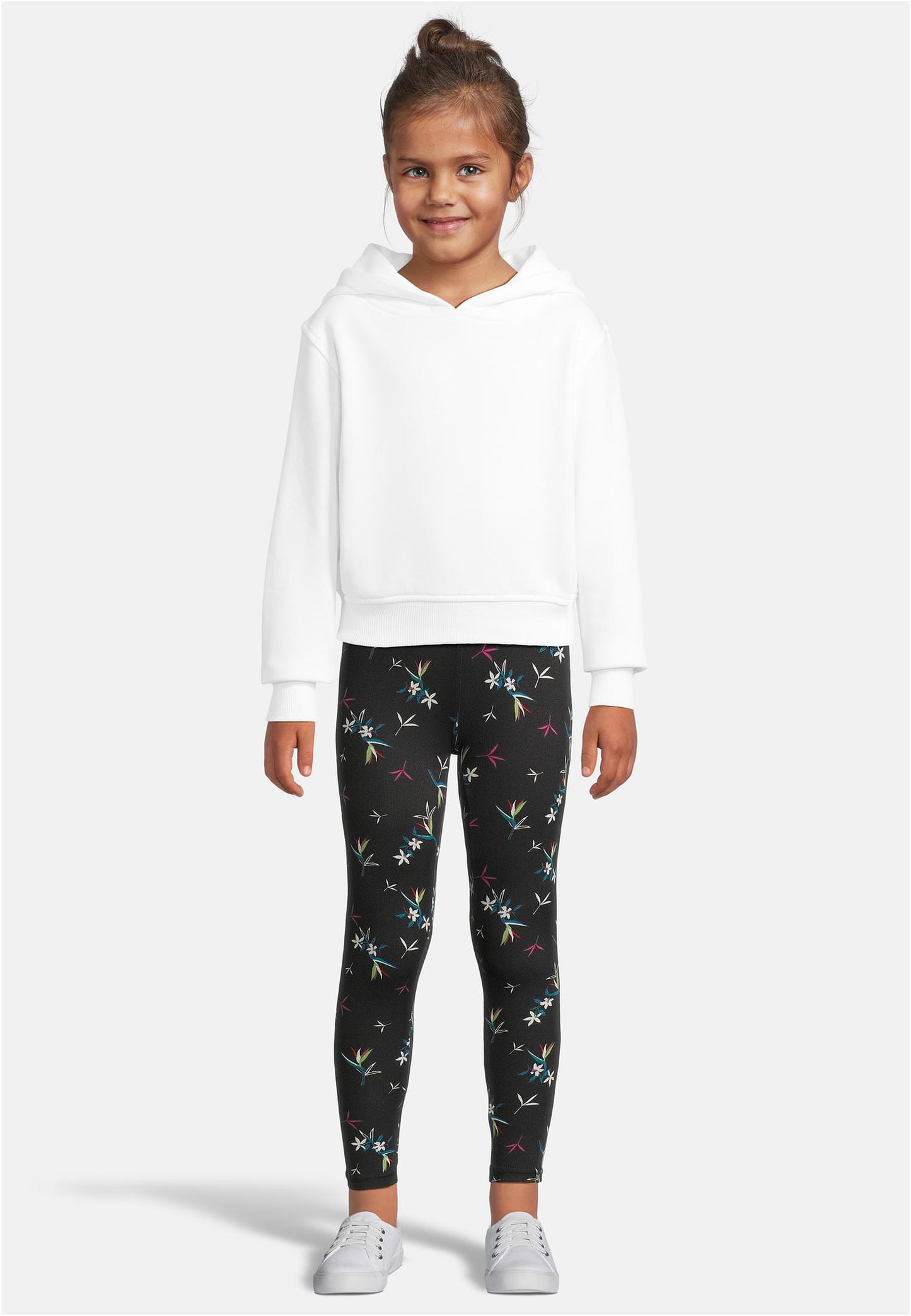 Girls Cropped Sweat Hoody 2 Pack white+pink