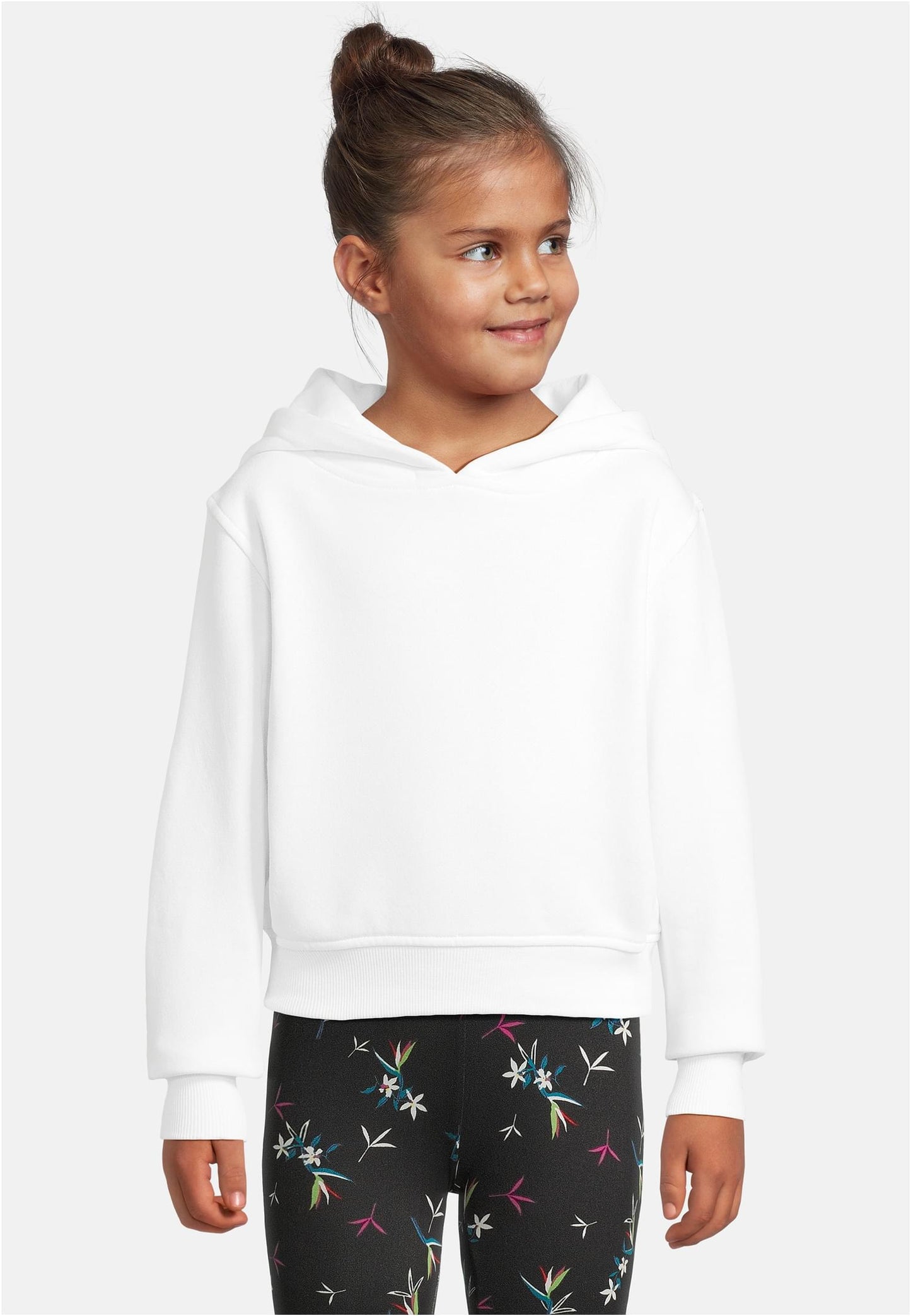 Girls Cropped Sweat Hoody 2 Pack white+pink