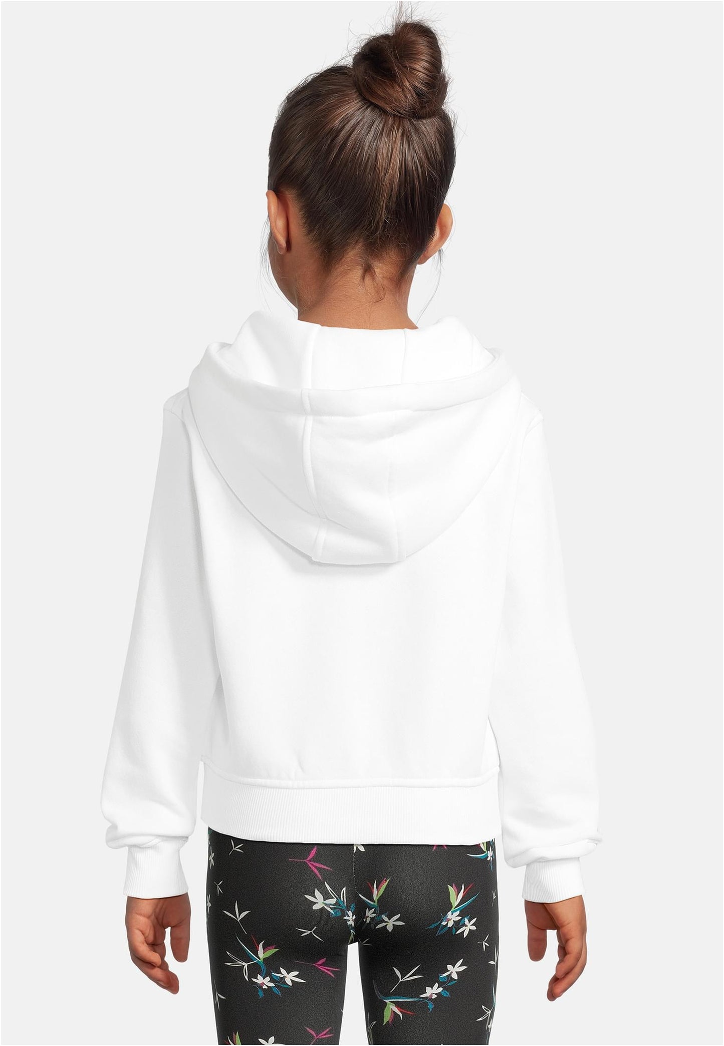 Girls Cropped Sweat Hoody 2 Pack white+pink