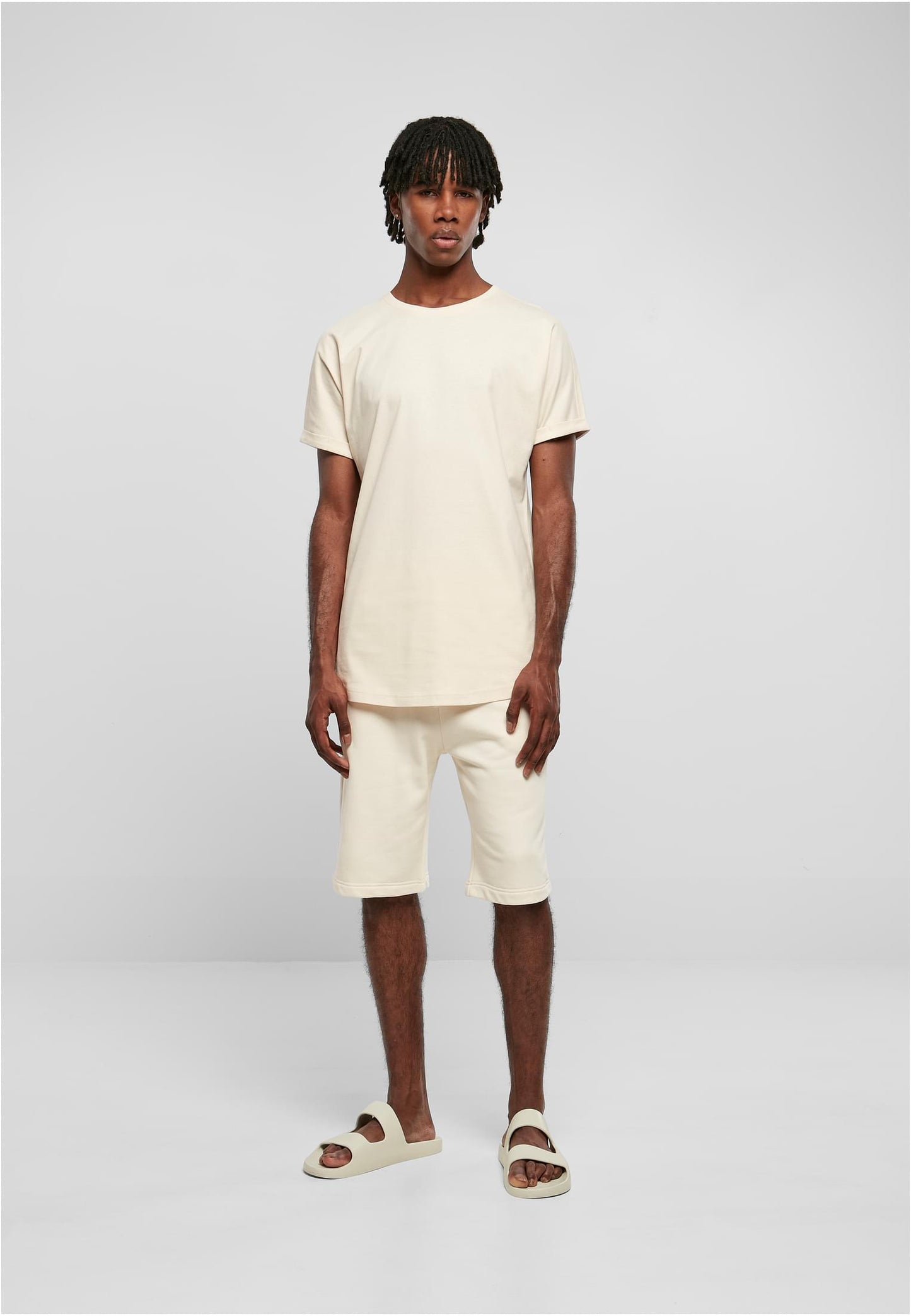 Long Shaped Turnup Tee whitesand