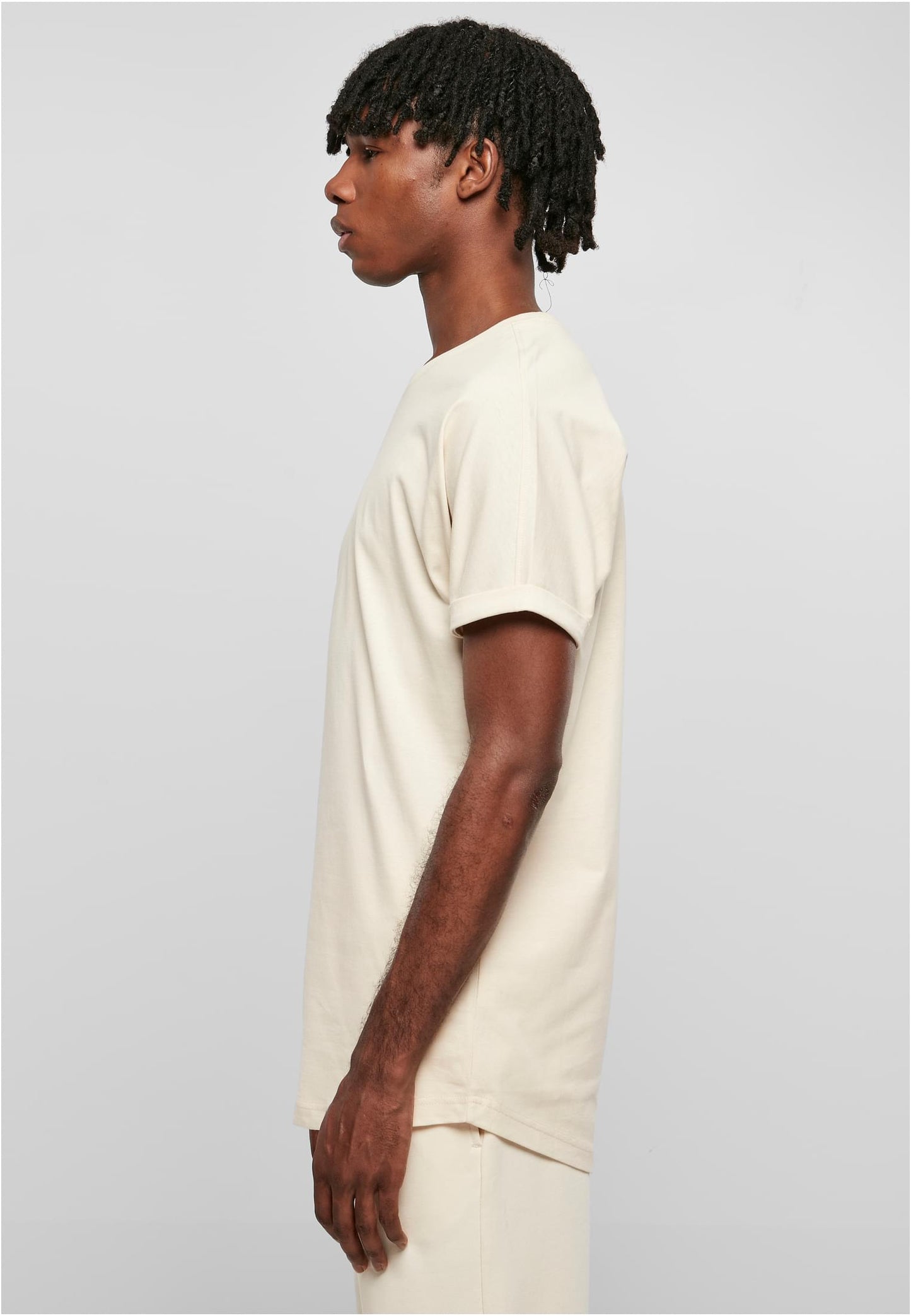 Long Shaped Turnup Tee whitesand