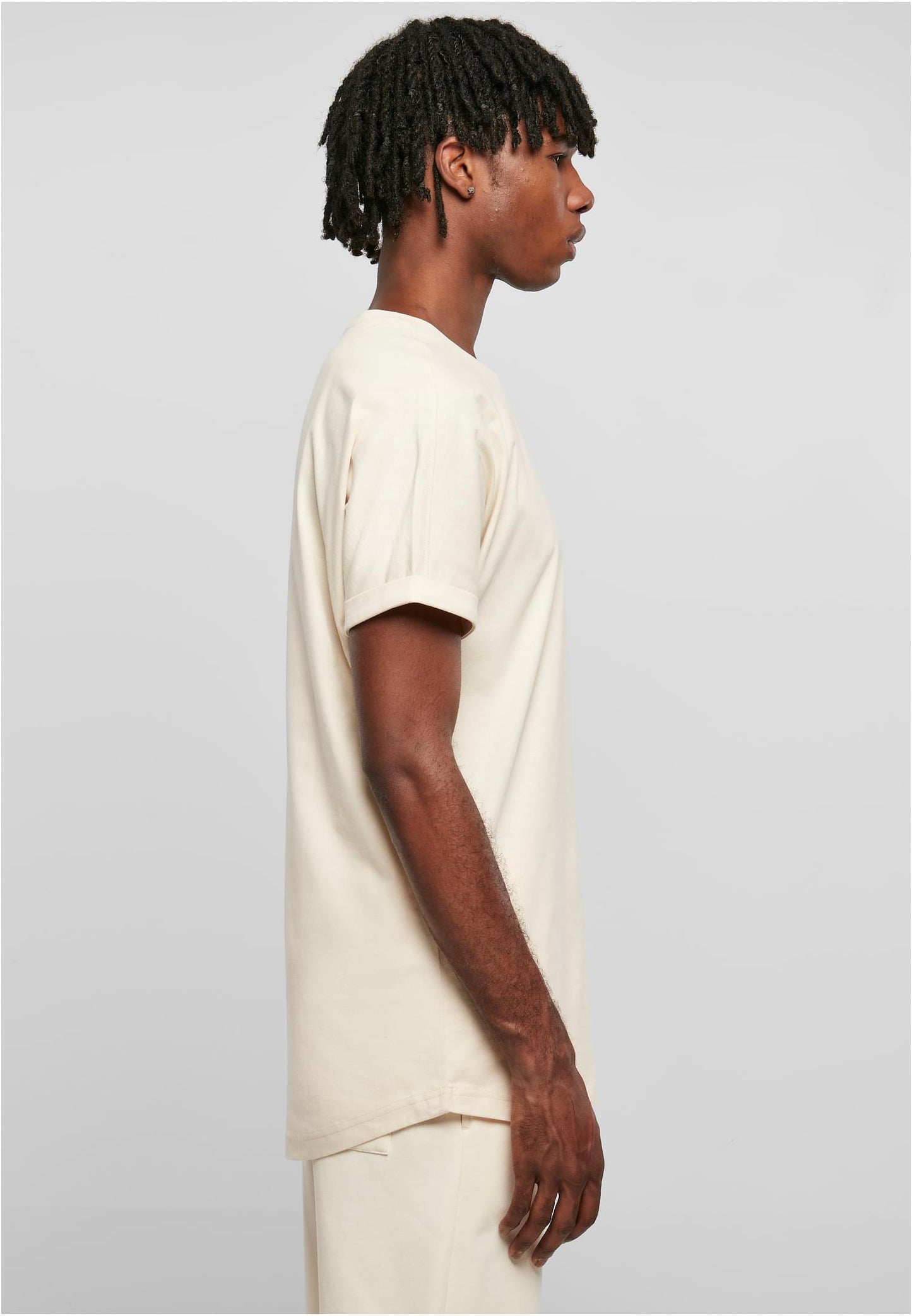 Long Shaped Turnup Tee whitesand