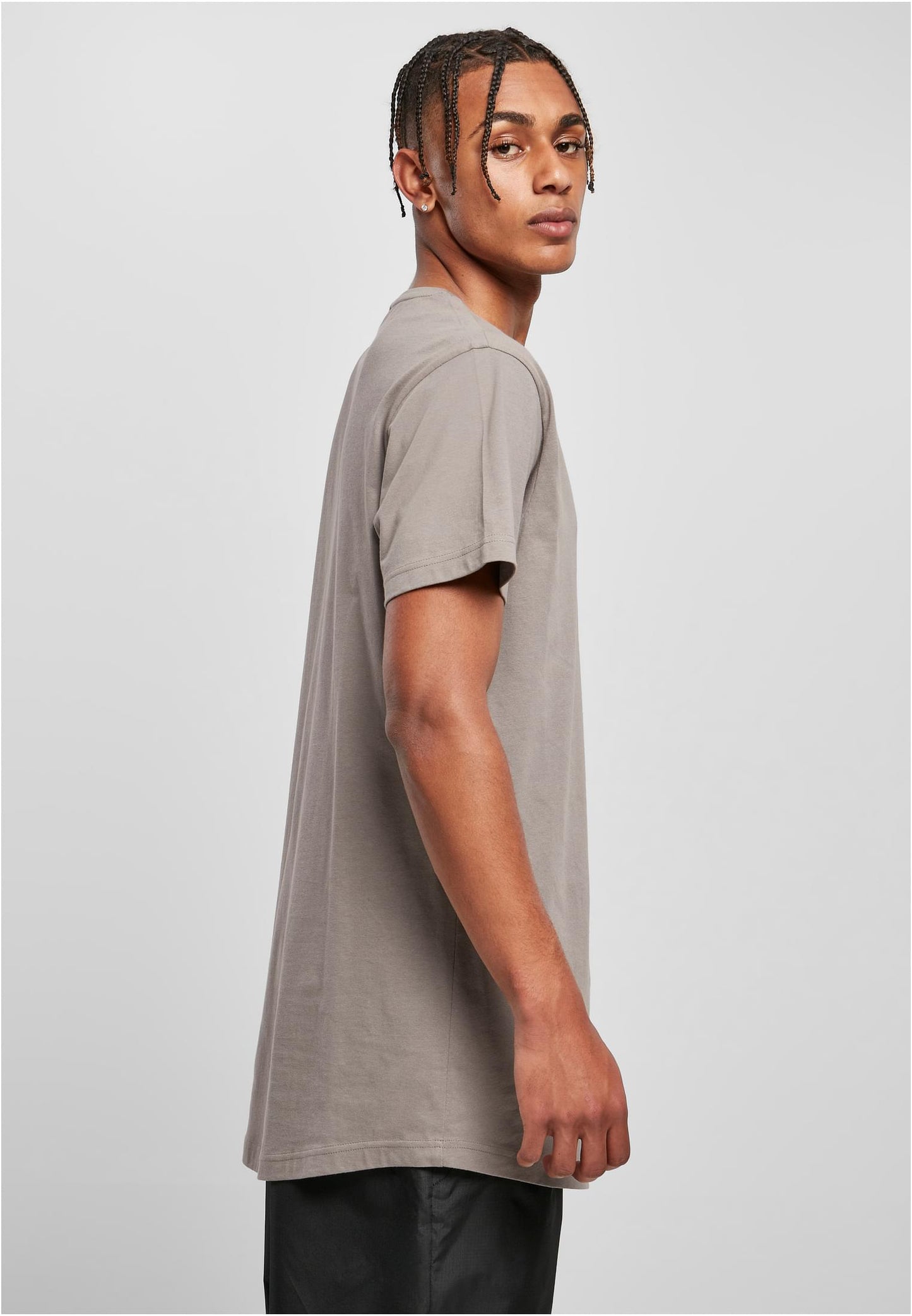 Herren Long T-Shirt Shaped Fit Grau (Asphalt)