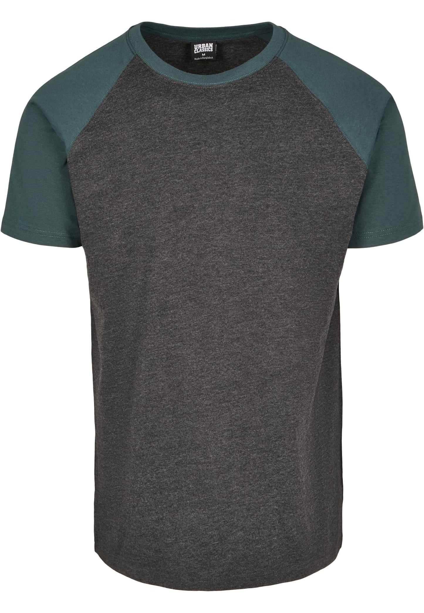 Herren Raglan T-Shirt mit Kontrastärmeln Anthrazit/Flaschengrün