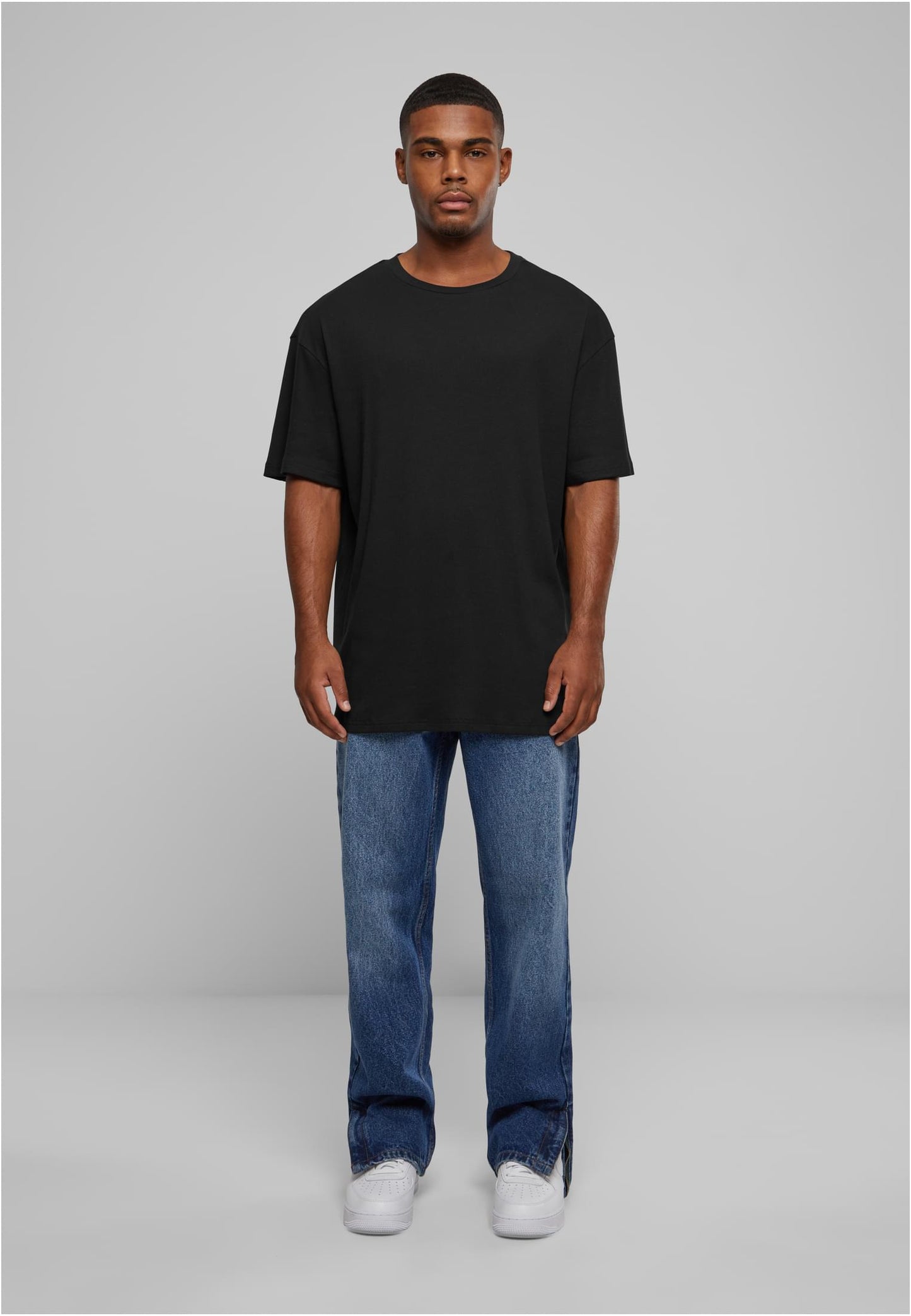 Herren Oversize T-Shirt aus Bio-Baumwolle – Rippstruktur Schwarz
