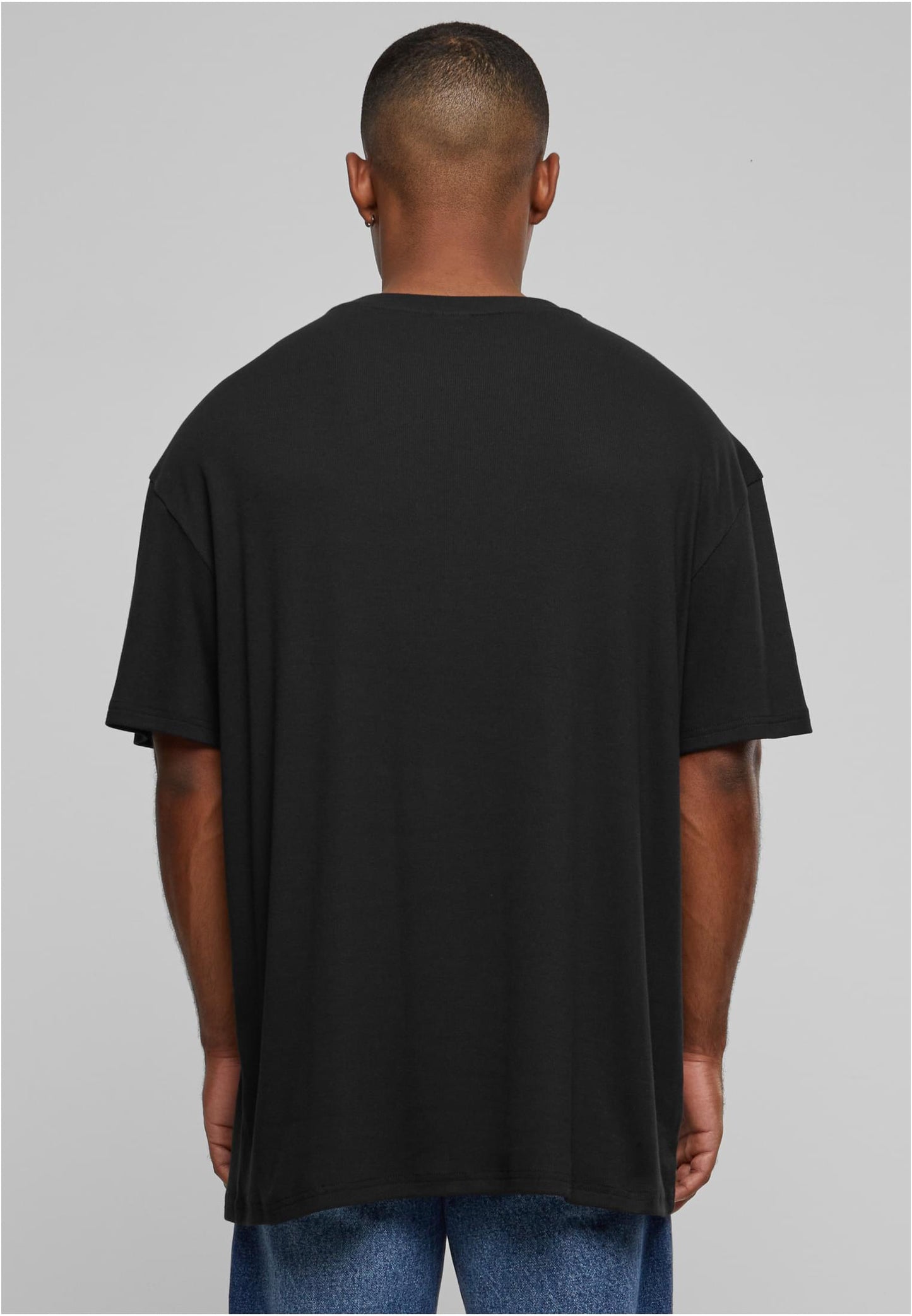 Herren Oversize T-Shirt aus Bio-Baumwolle – Rippstruktur Schwarz