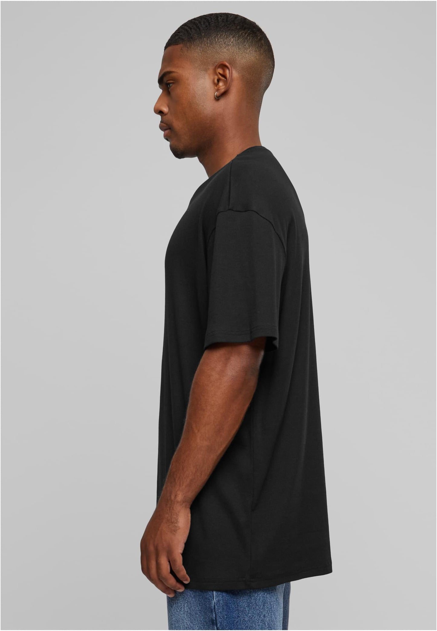 Herren Oversize T-Shirt aus Bio-Baumwolle – Rippstruktur Schwarz