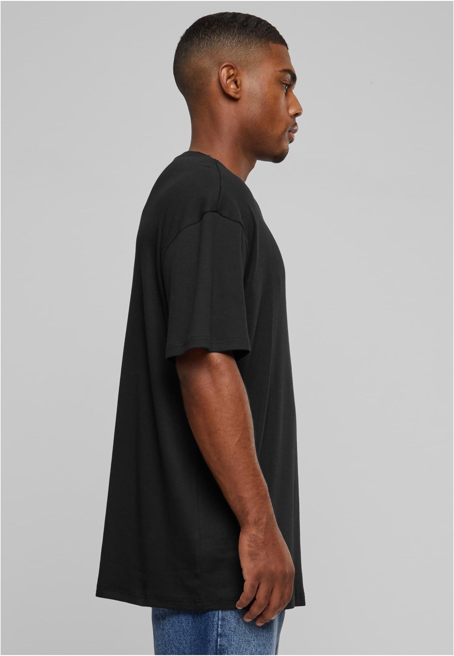 Herren Oversize T-Shirt aus Bio-Baumwolle – Rippstruktur Schwarz