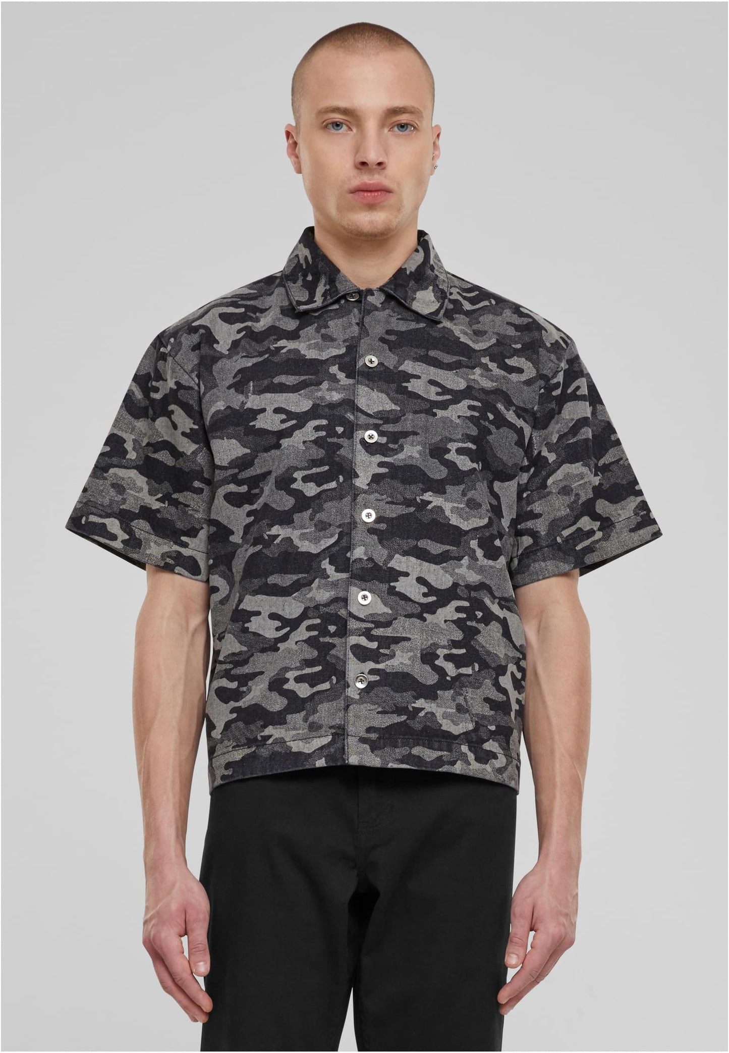 Laser Camo Printed Boxy T-Shirt blacklasercamo
