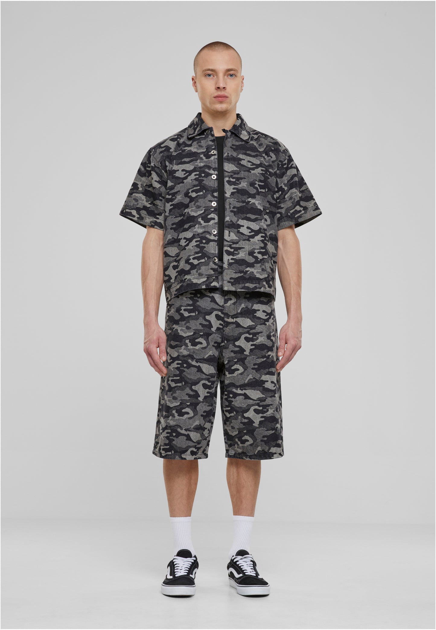 Laser Camo Printed Boxy T-Shirt blacklasercamo
