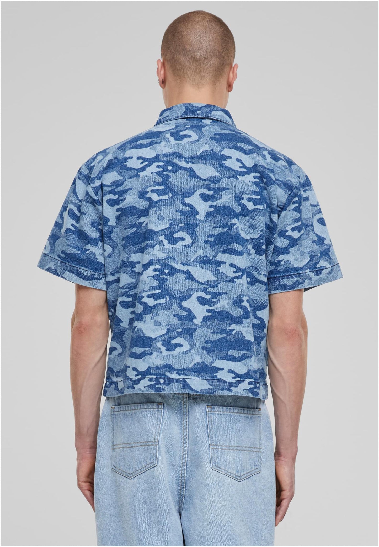 Laser Camo Printed Boxy T-Shirt bluelasercamo