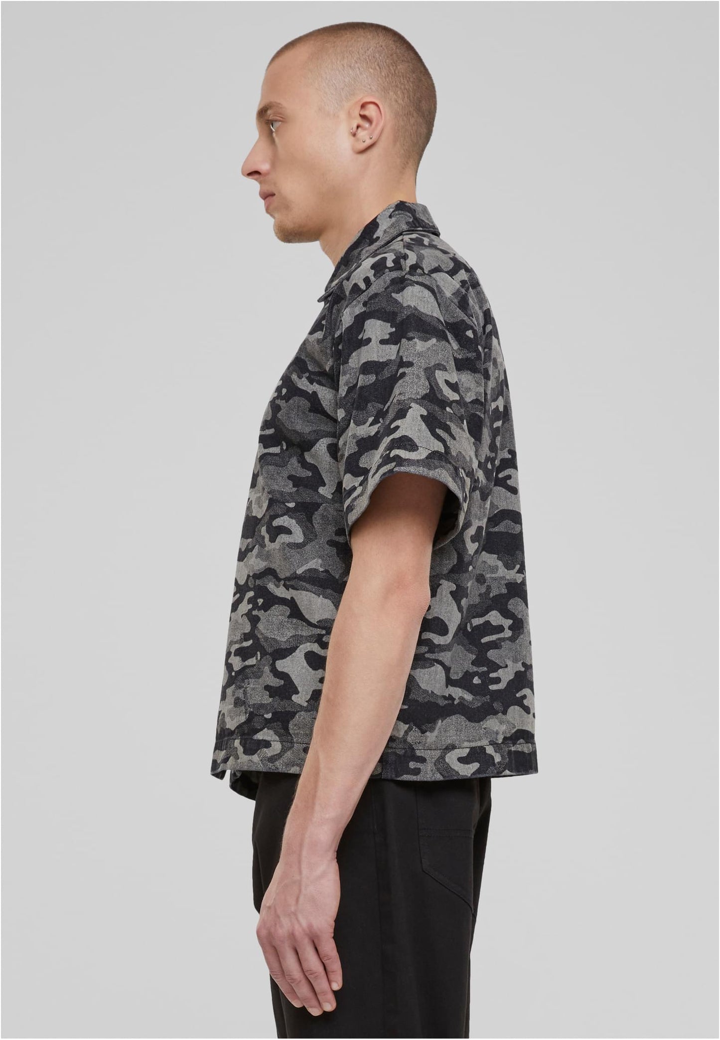 Laser Camo Printed Boxy T-Shirt blacklasercamo