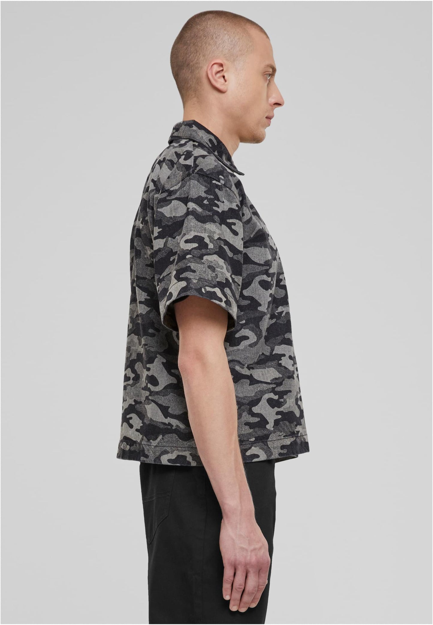 Laser Camo Printed Boxy T-Shirt blacklasercamo