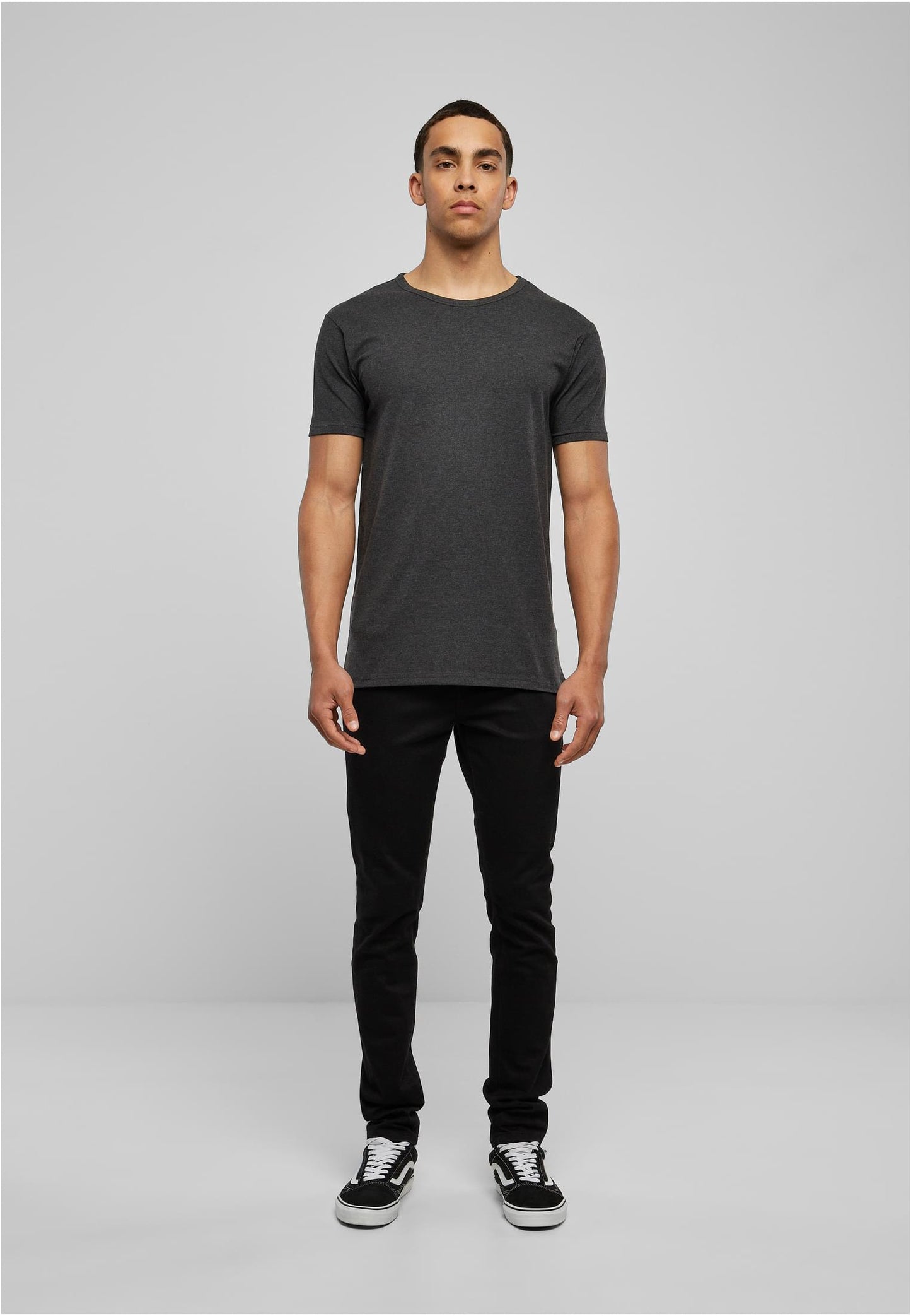 Herren T-Shirt Fitted Stretch Anthrazit (Charcoal)