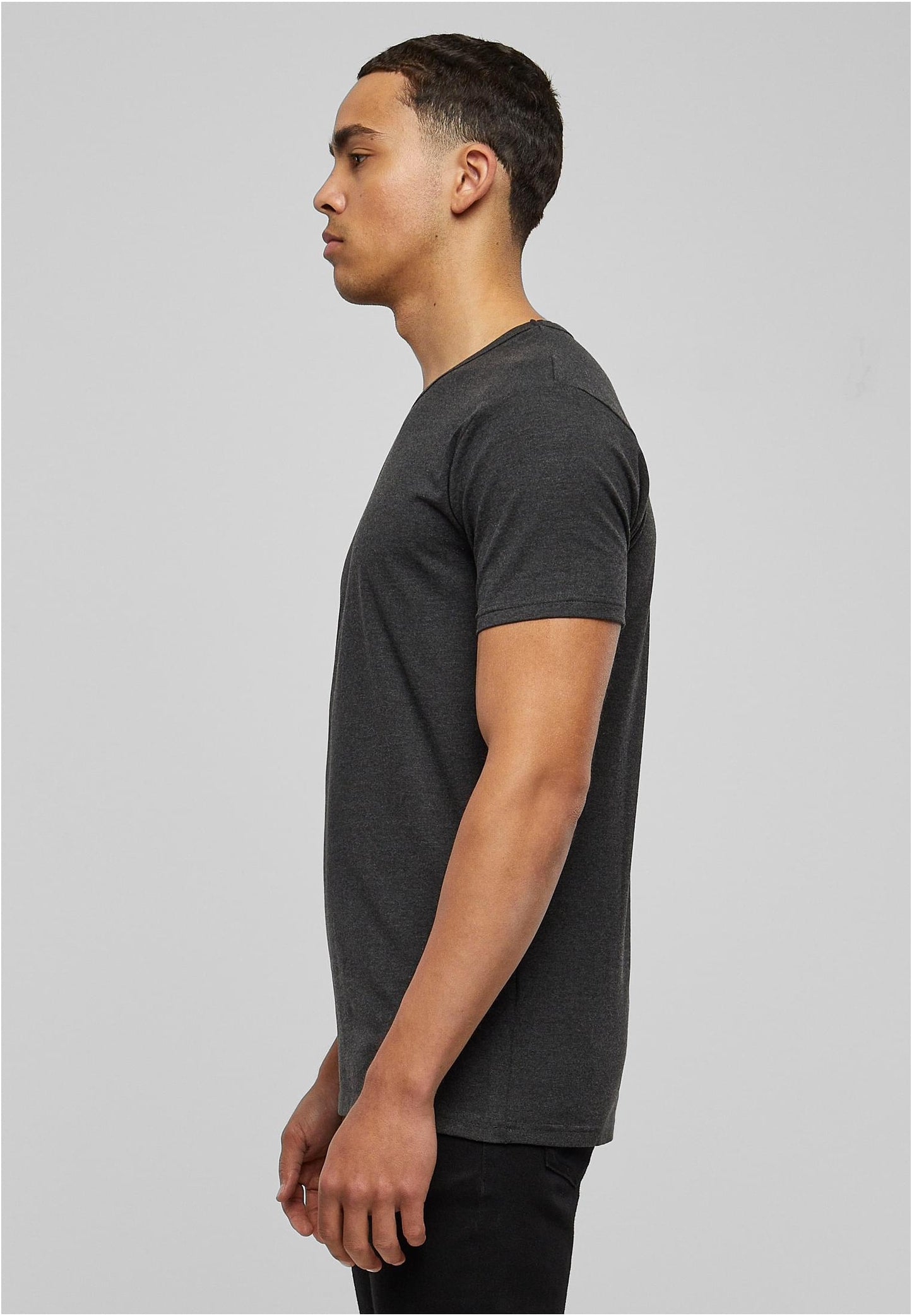 Herren T-Shirt Fitted Stretch Anthrazit (Charcoal)