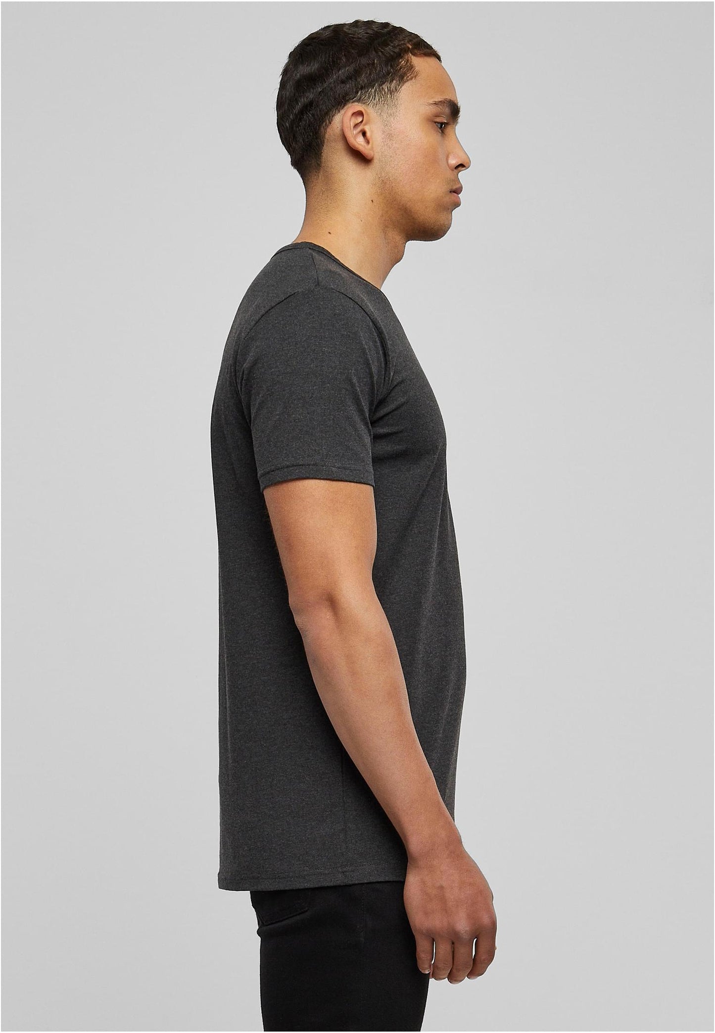 Herren T-Shirt Fitted Stretch Anthrazit (Charcoal)