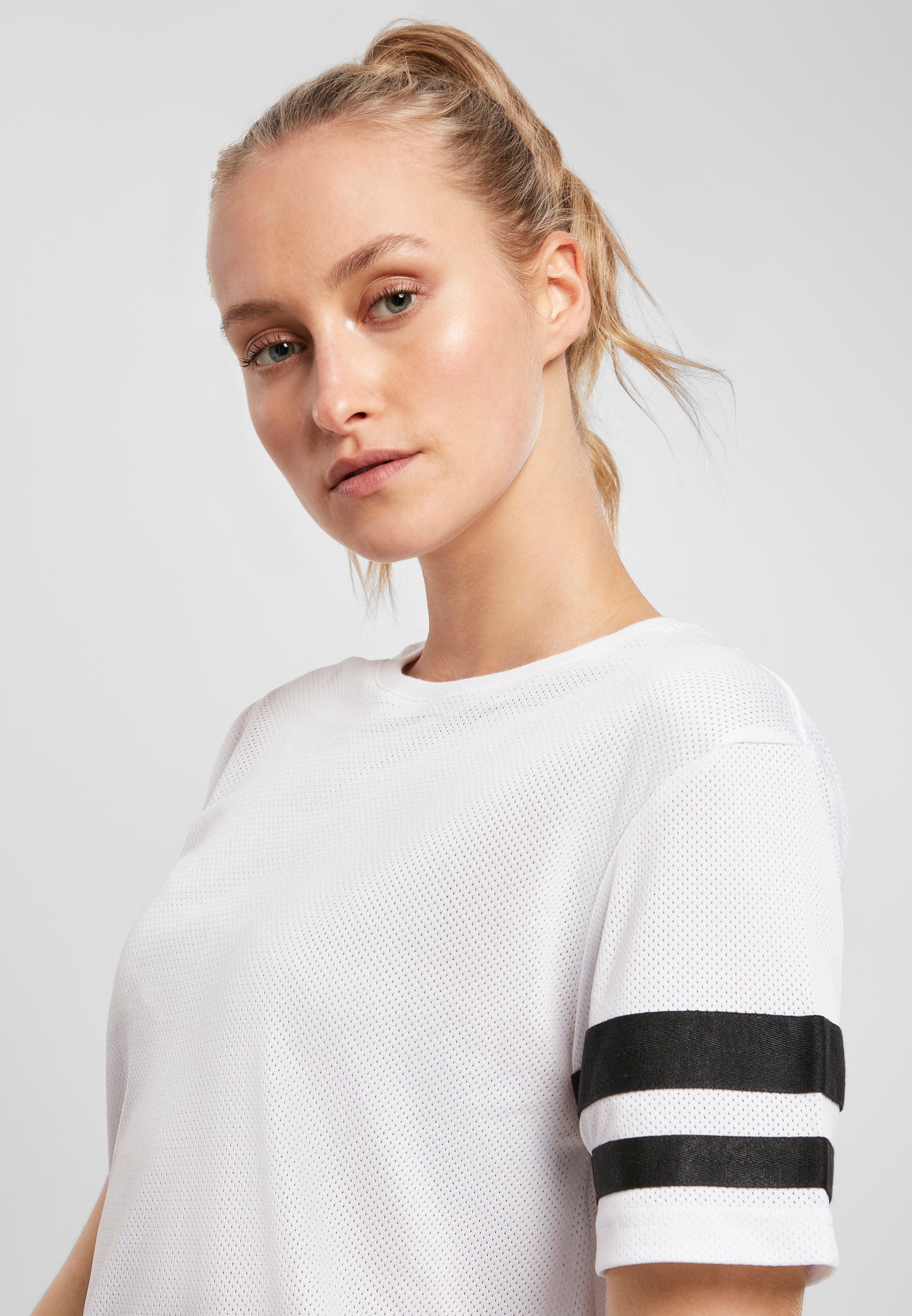 Ladies Mesh Stripe Tee