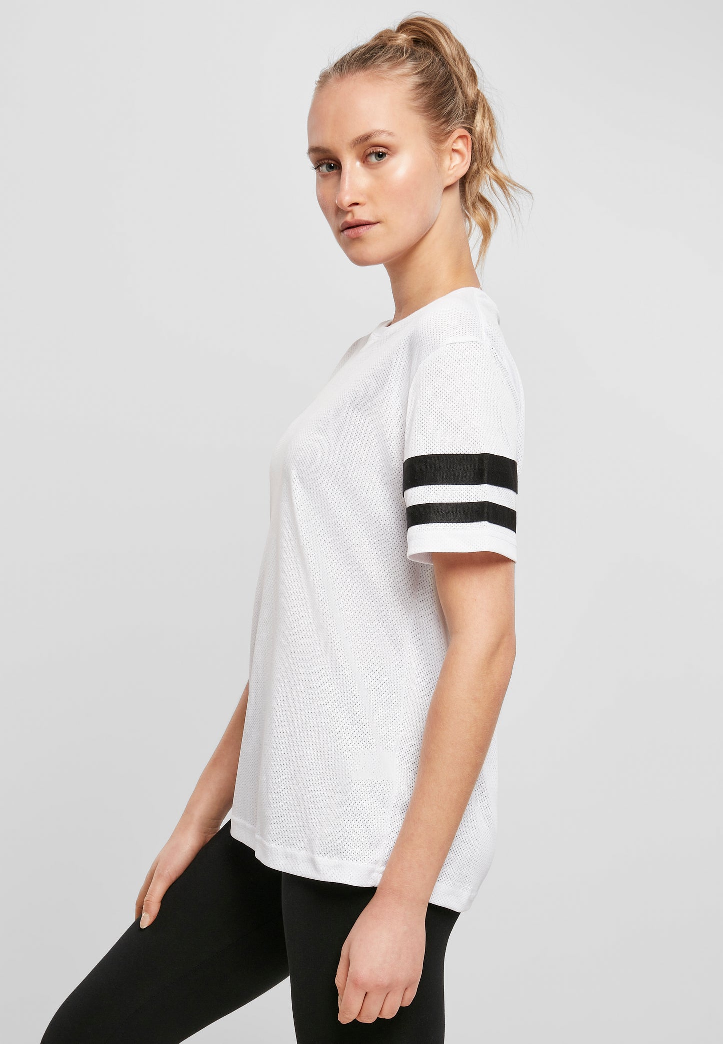 Ladies Mesh Stripe Tee