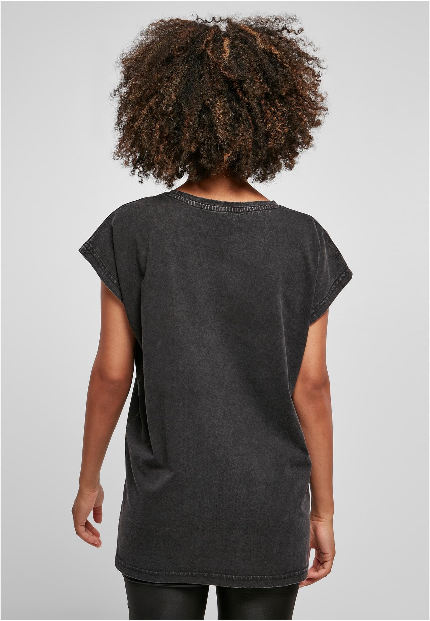 Ladies Acid Washed Extended Shoulder Tee