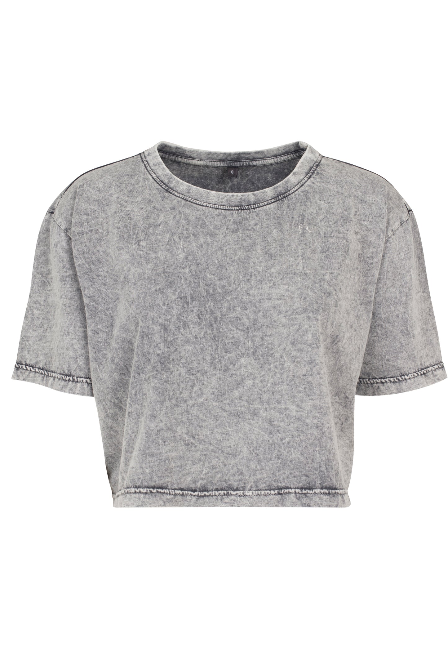 Ladies Acid Washed Cropped Tee