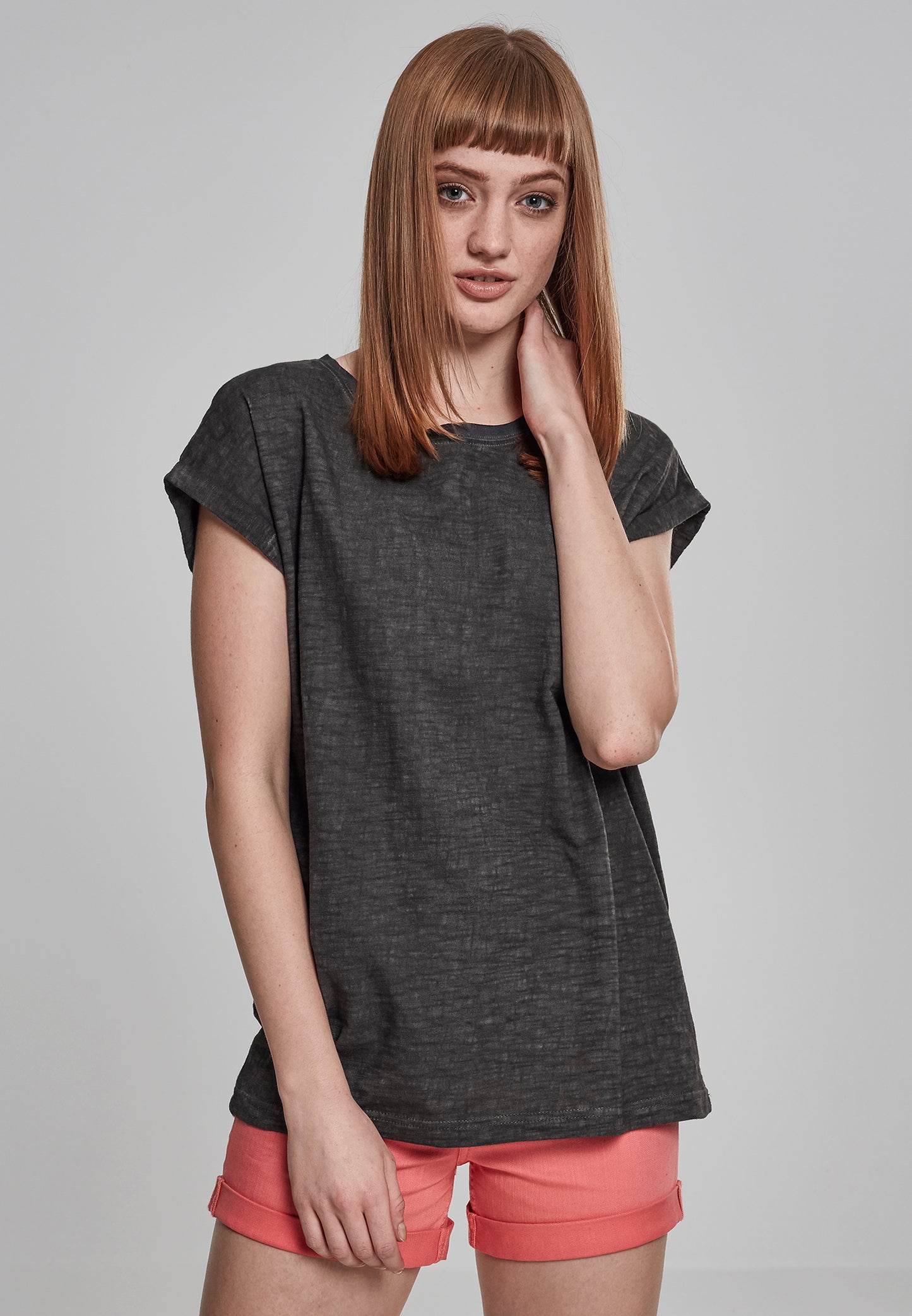 Ladies Spray Dye
Extended Shoulder Tee