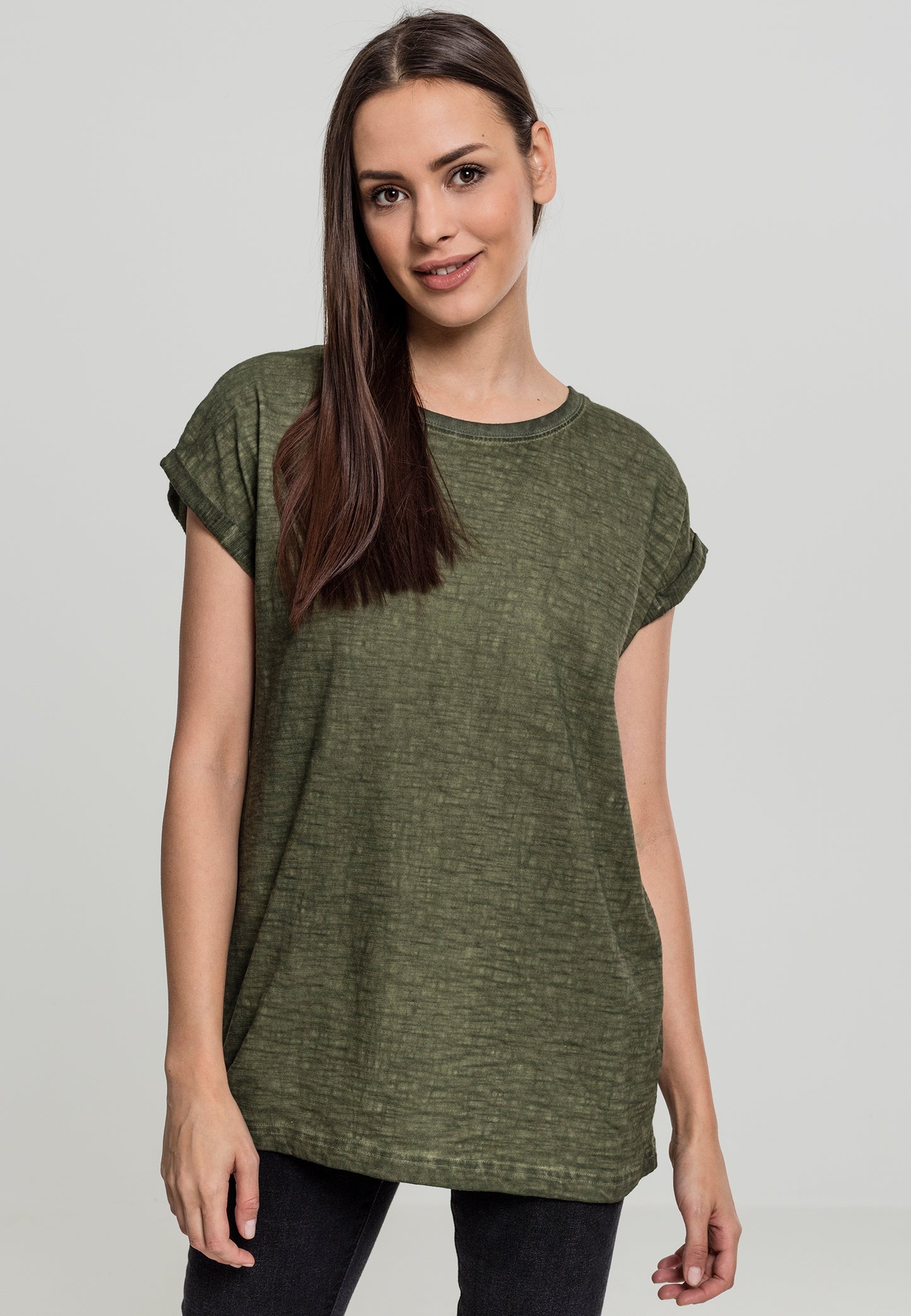 Ladies Spray Dye
Extended Shoulder Tee