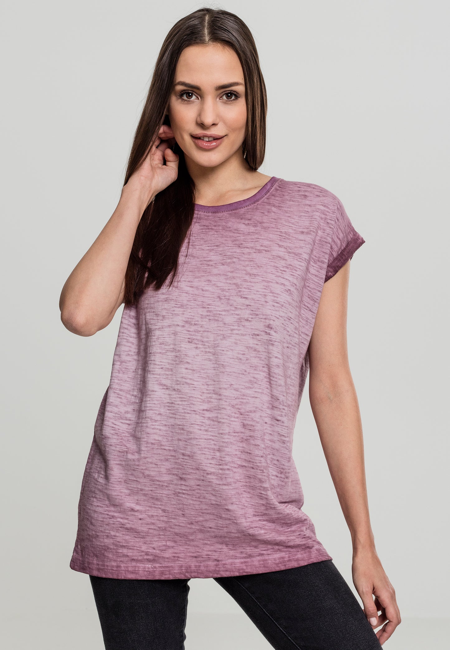 Ladies Spray Dye
Extended Shoulder Tee