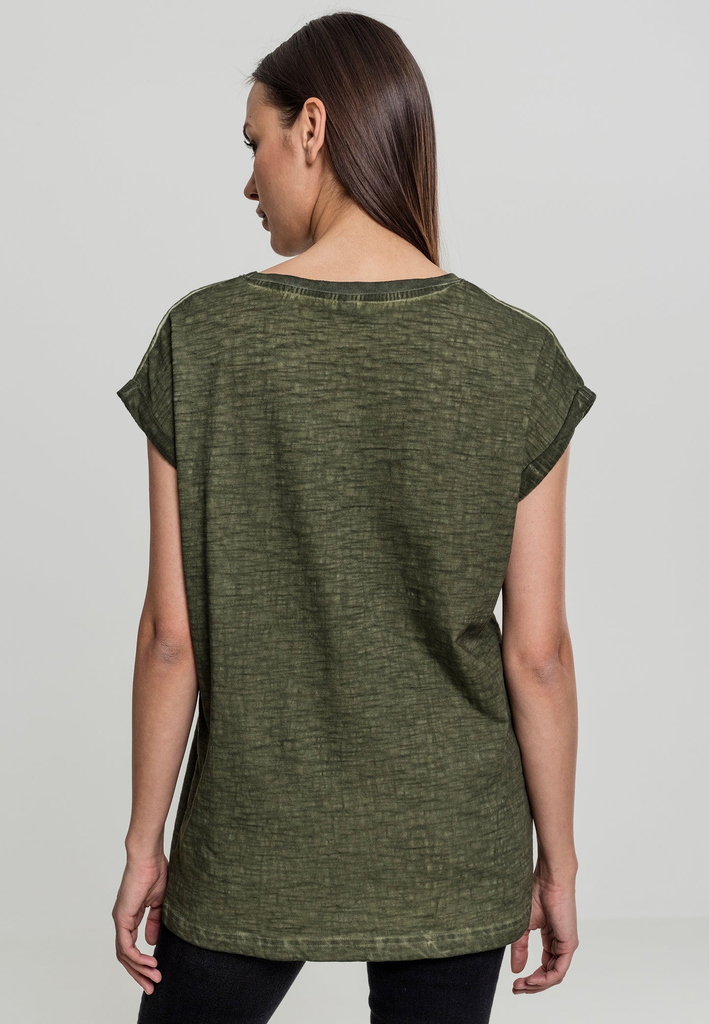 Ladies Spray Dye
Extended Shoulder Tee