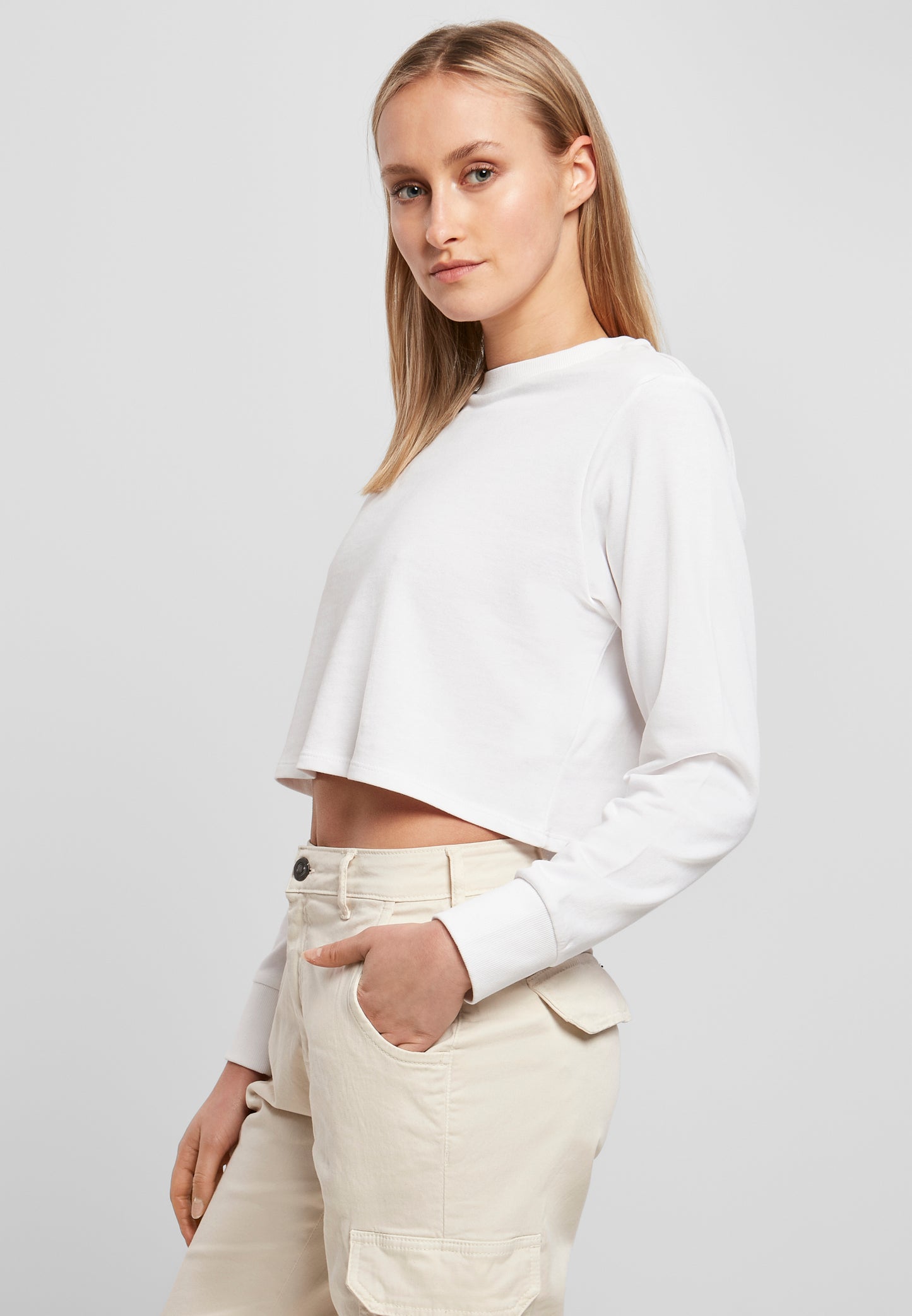 Ladies Terry Cropped Crew