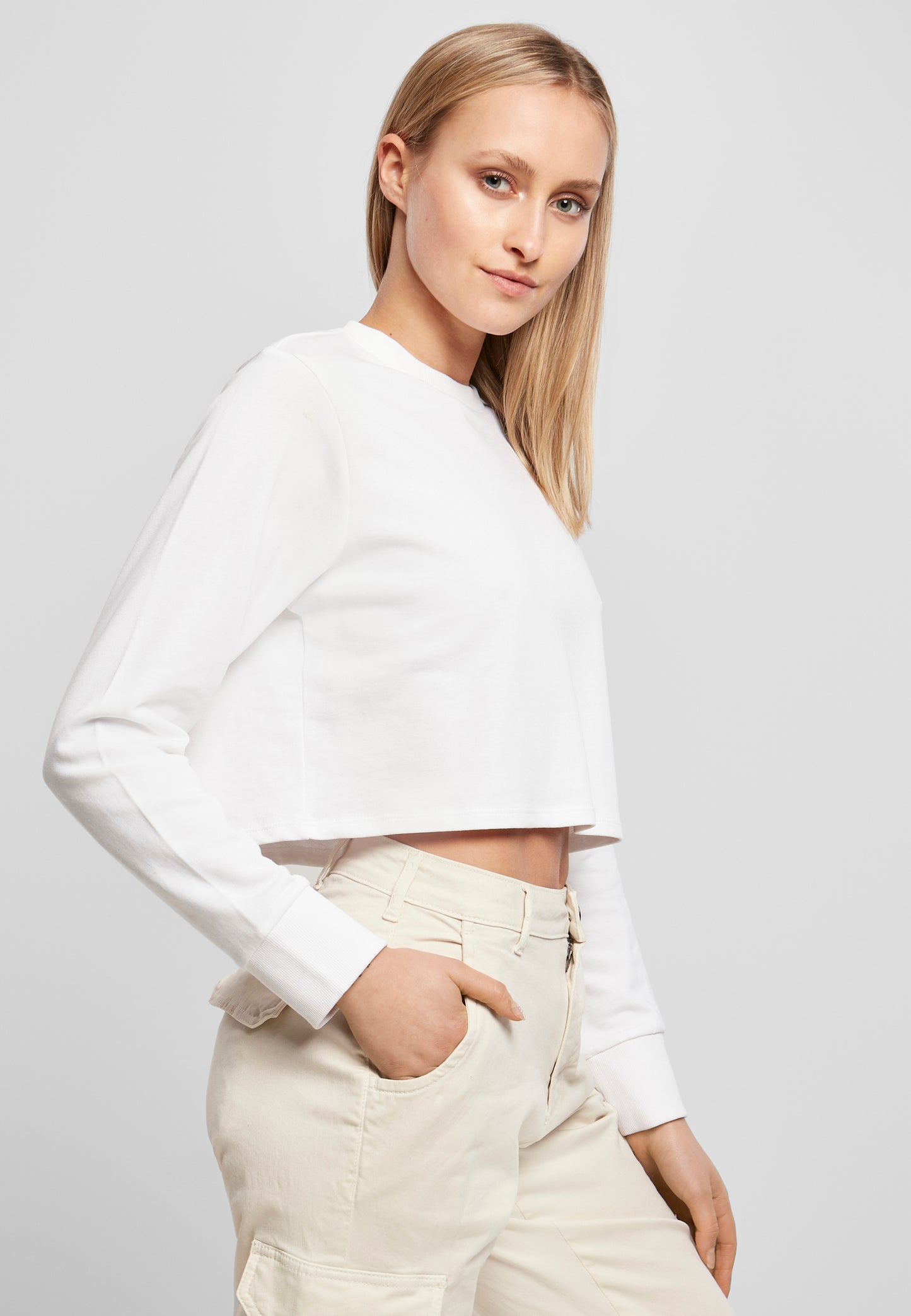 Ladies Terry Cropped Crew