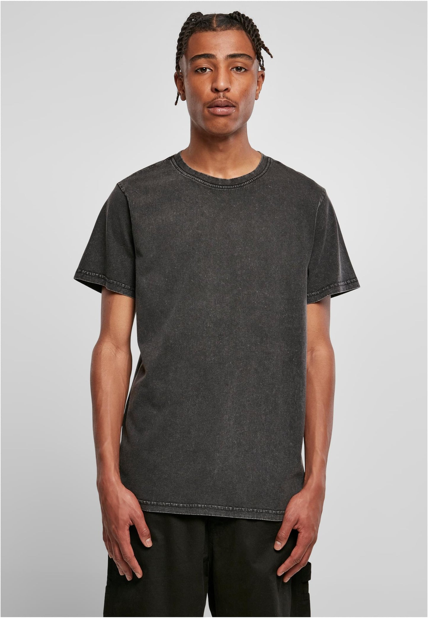 Acid Washed Round Neck Tee