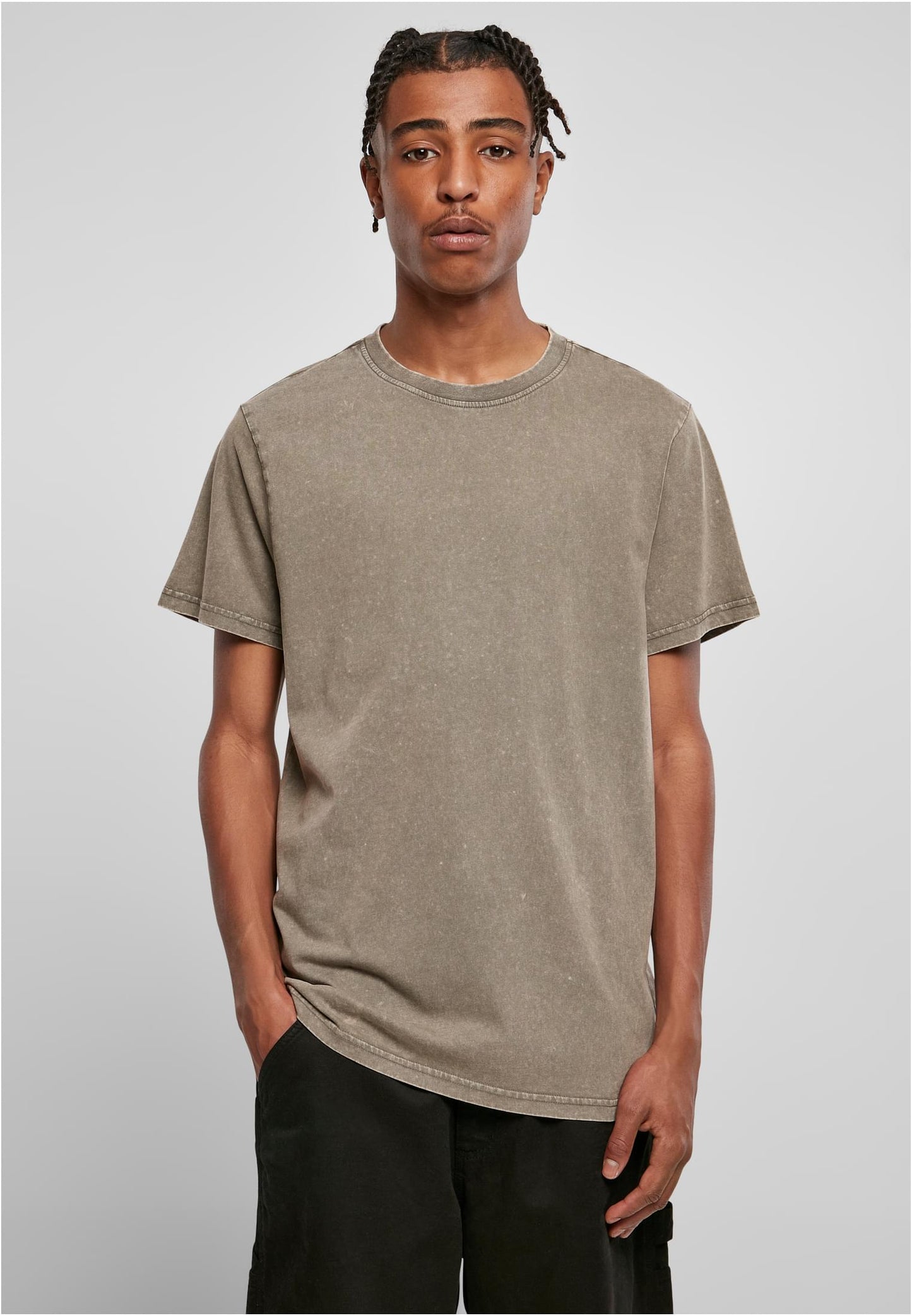 Acid Washed Round Neck Tee