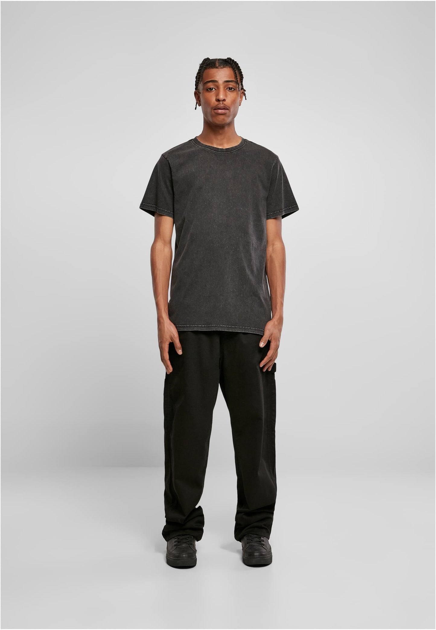 Acid Washed Round Neck Tee
