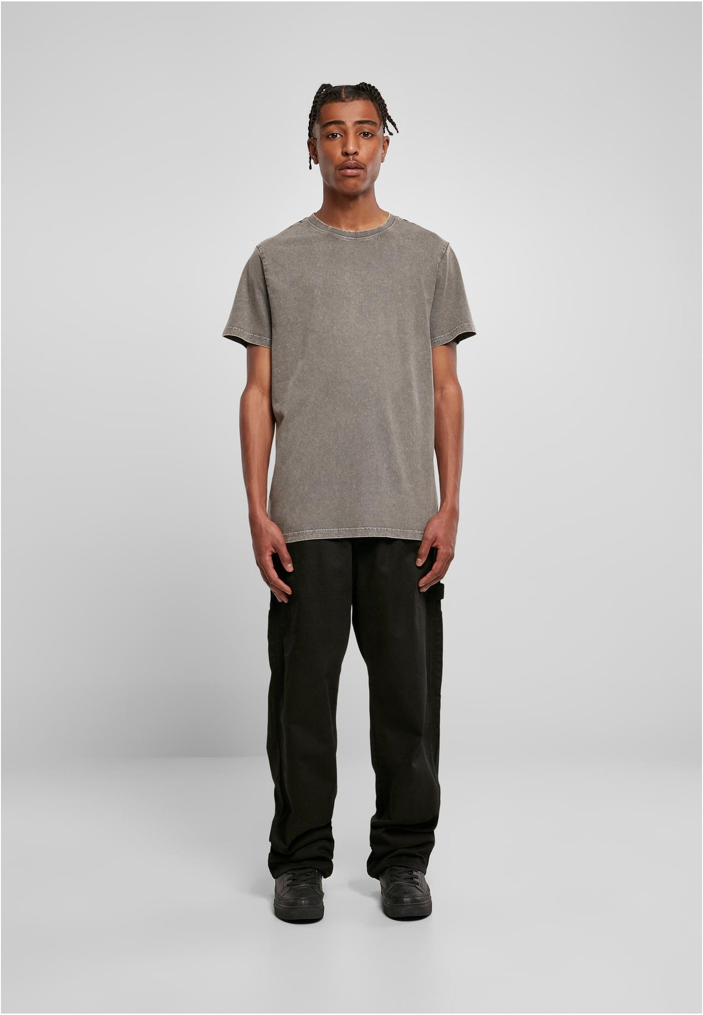 Acid Washed Round Neck Tee