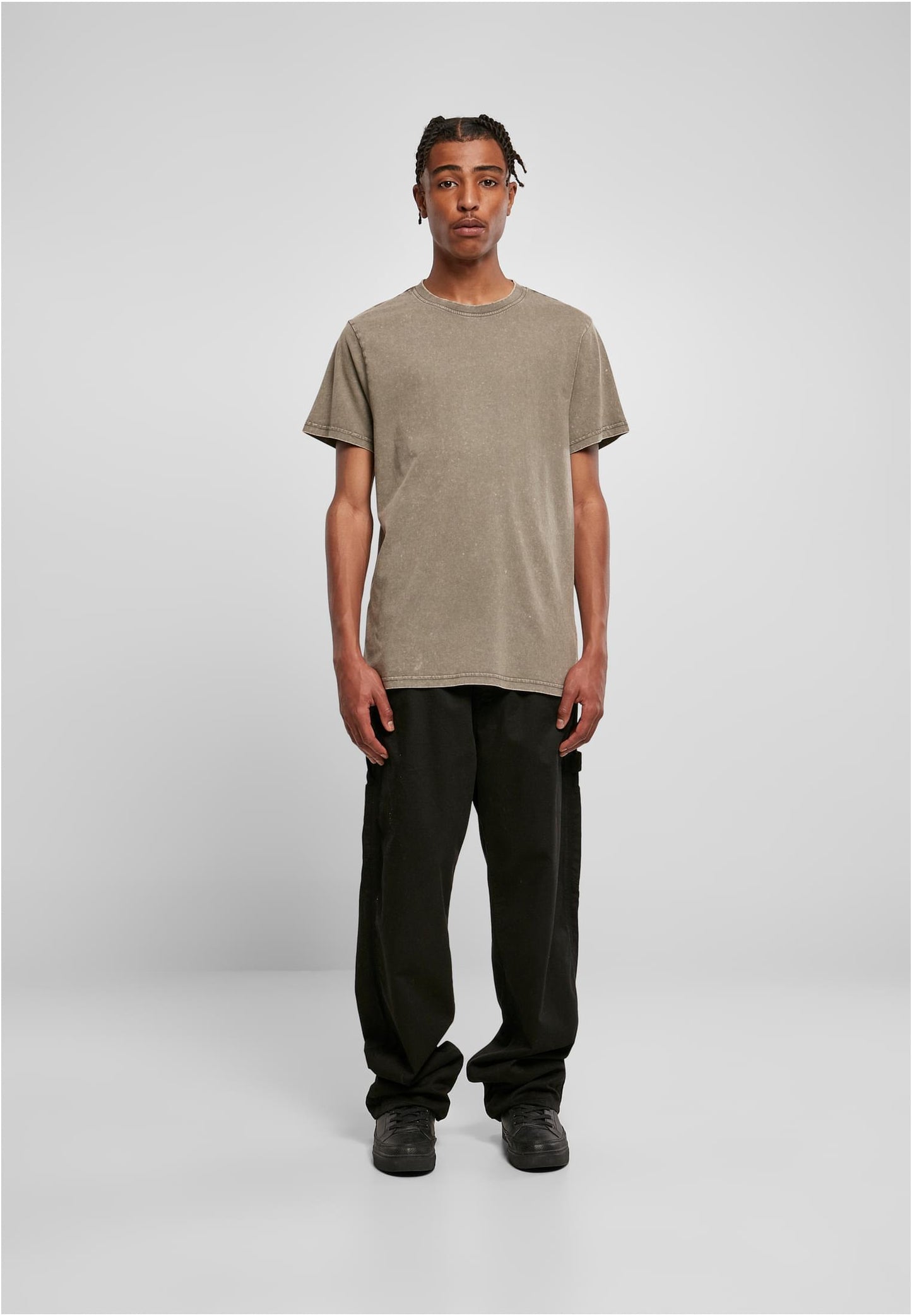 Acid Washed Round Neck Tee