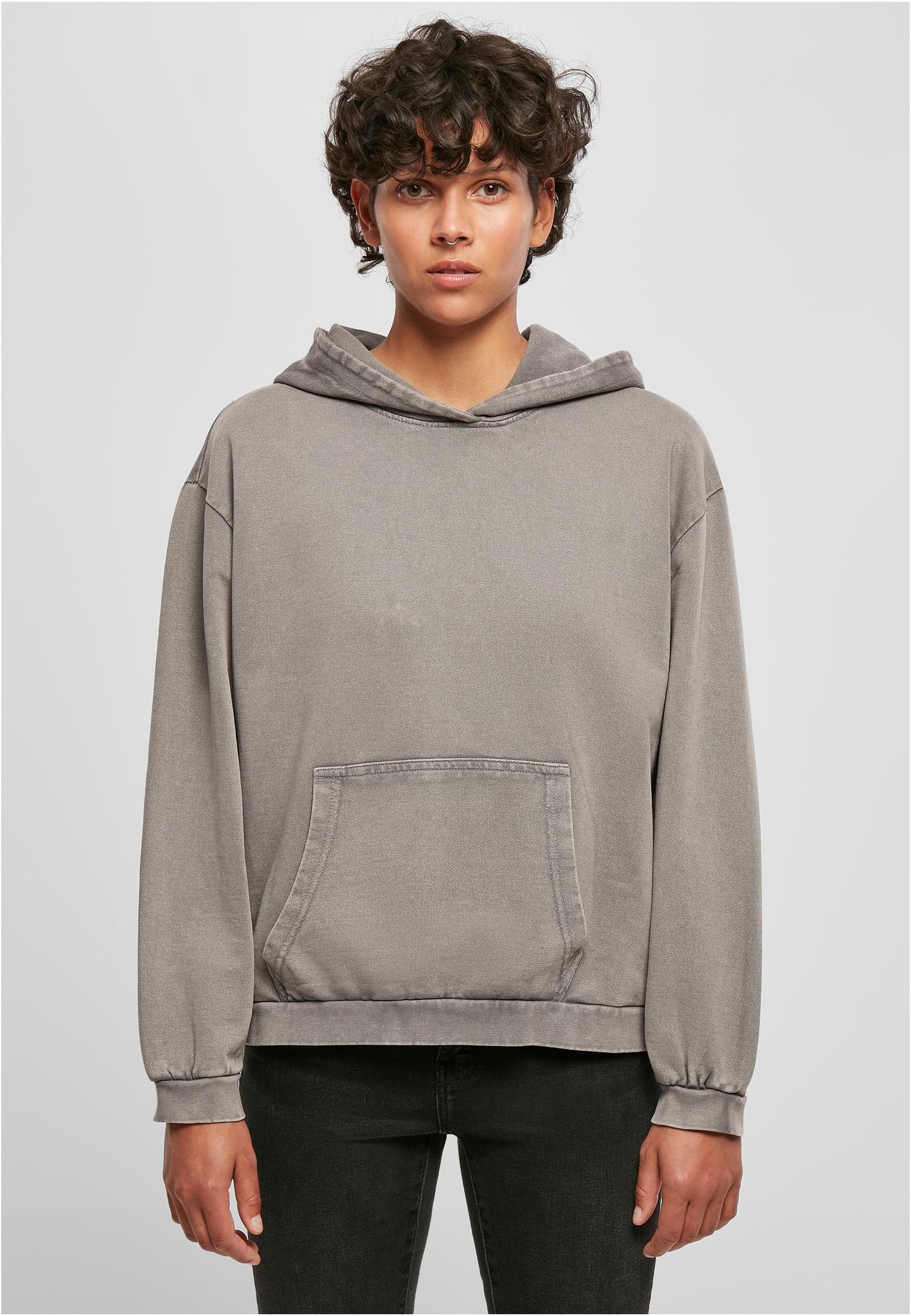 Ladies Acid Washed Oversize Hoody