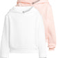 Girls Cropped Sweat Hoody 2 Pack white+pink