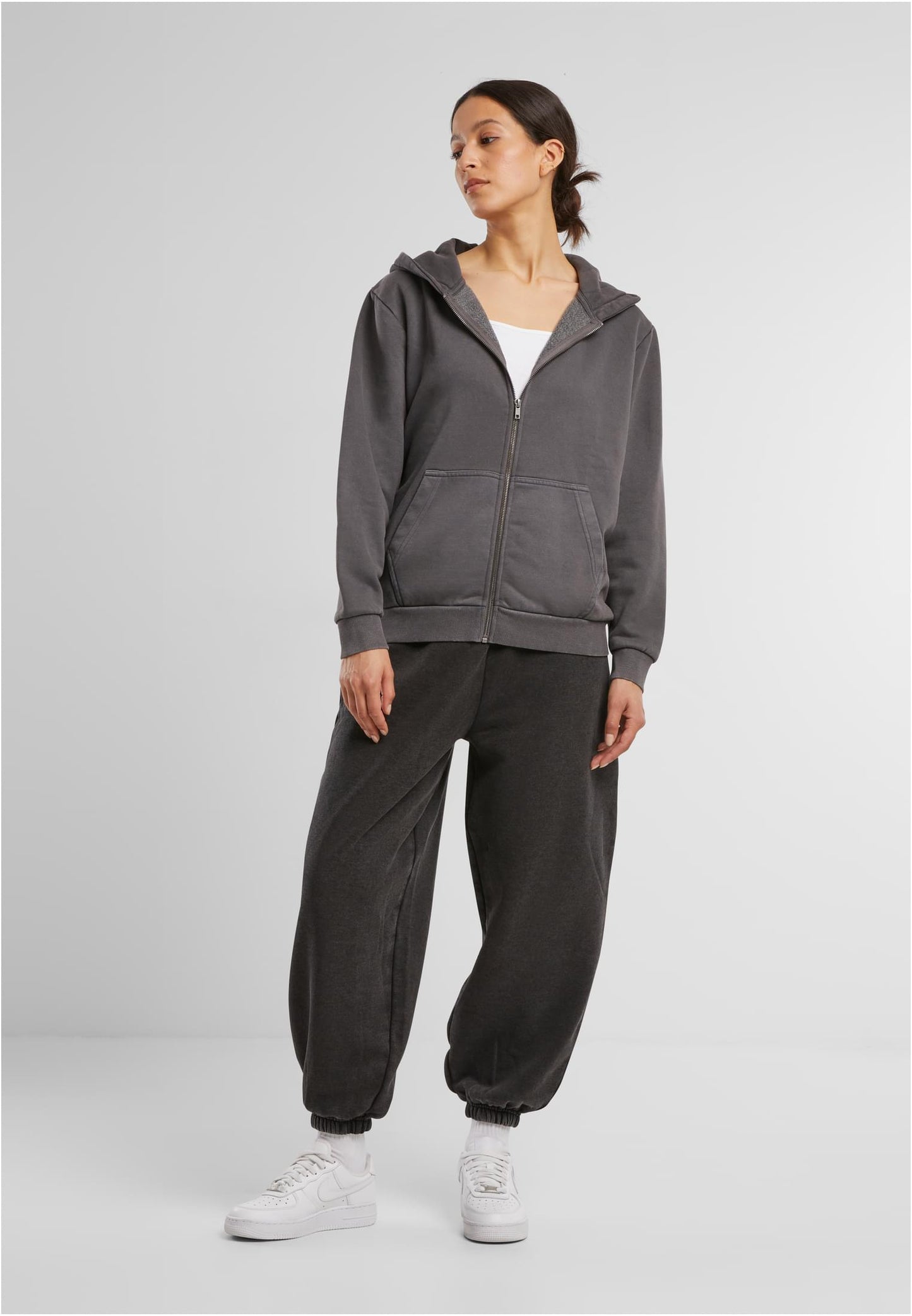 Ladies Vintage Heavy Zip Hoody