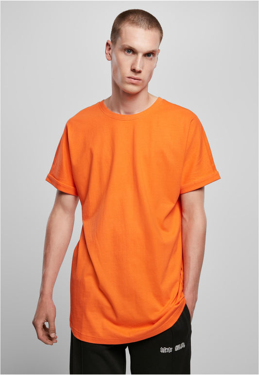 Long Shaped Turnup Tee mandarin