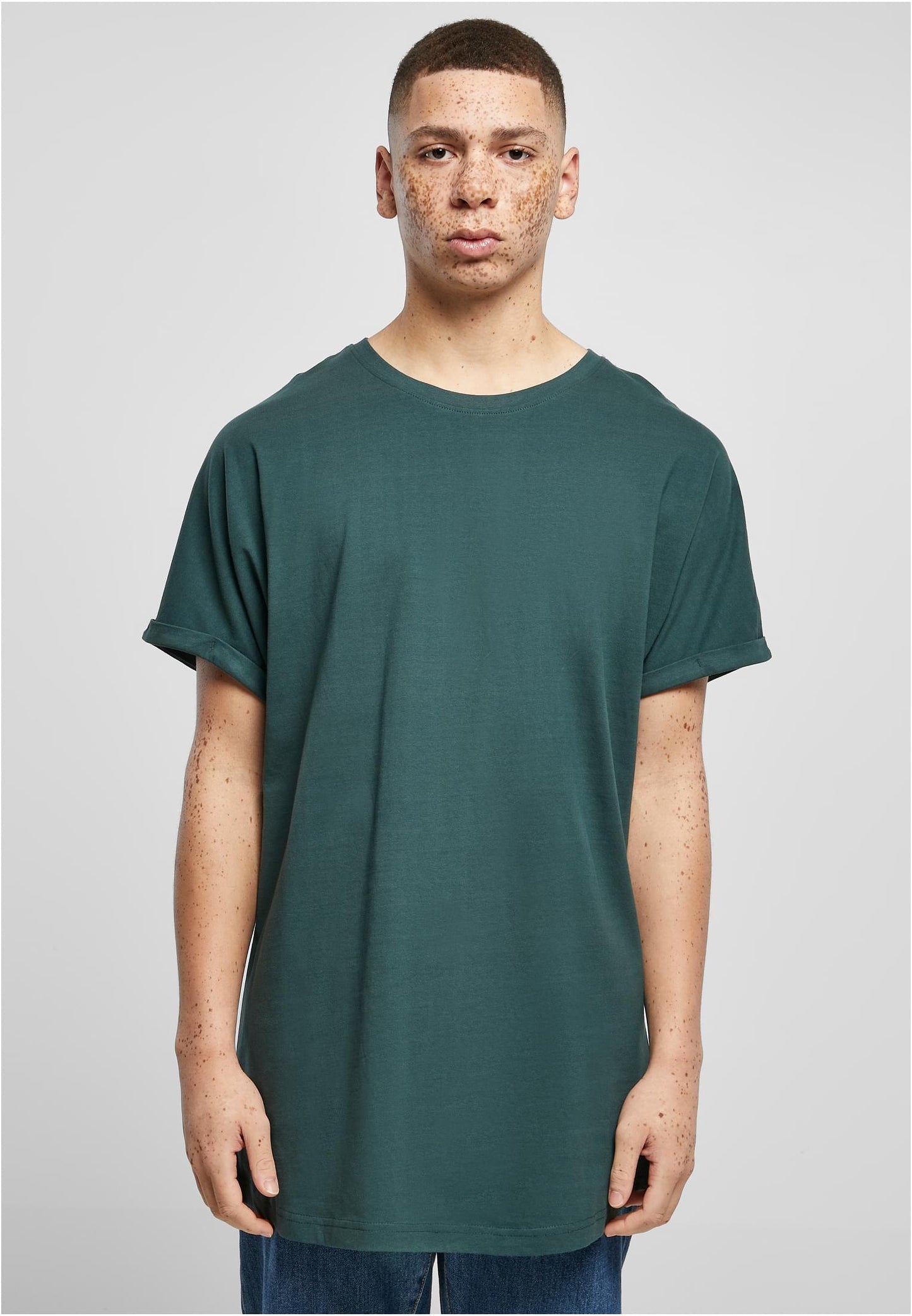 Long Shaped Turnup Tee bottlegreen