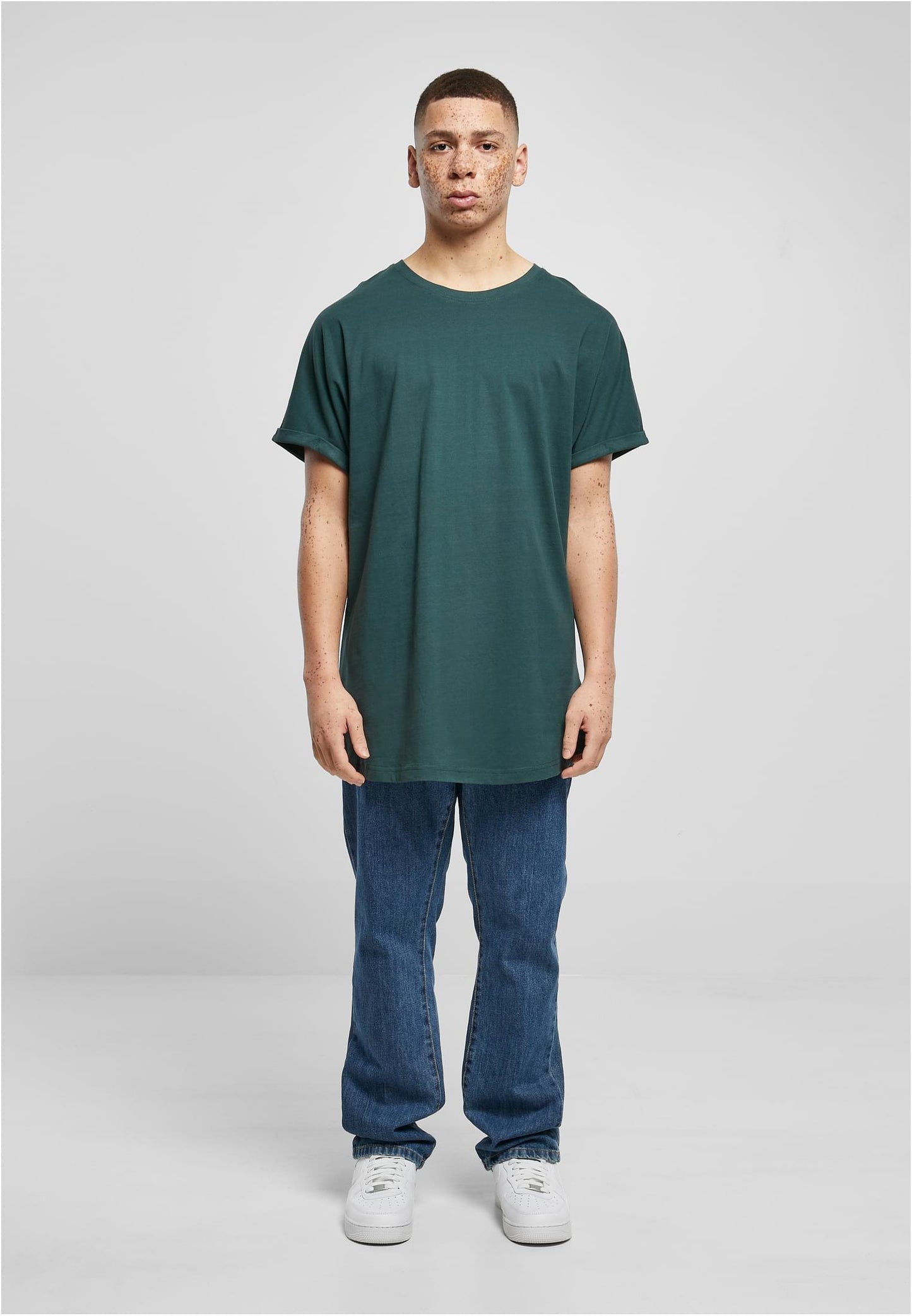 Long Shaped Turnup Tee bottlegreen