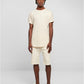 Long Shaped Turnup Tee whitesand