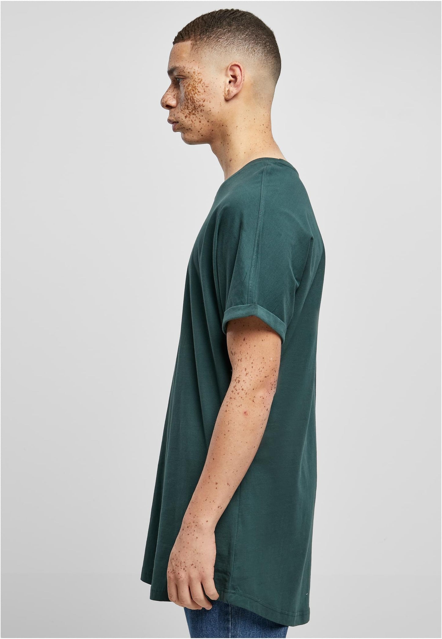Long Shaped Turnup Tee bottlegreen