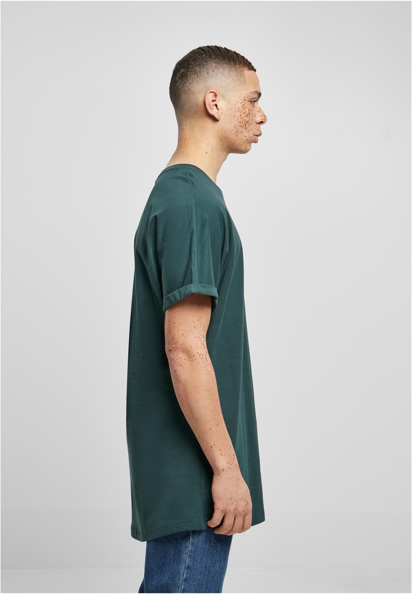 Long Shaped Turnup Tee bottlegreen