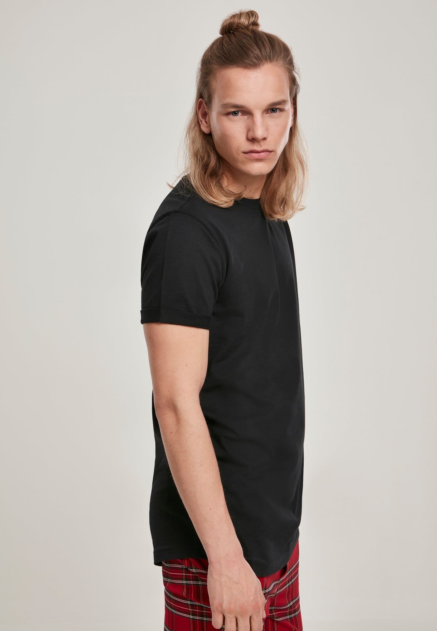 Short Shaped Turn Up Tee black