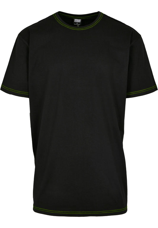 Heavy Oversize T-Shirt Contrast Stitch schwarz electriclime