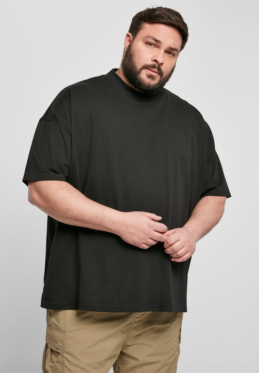 Oversize T-Shirt Mock Neck schwarz