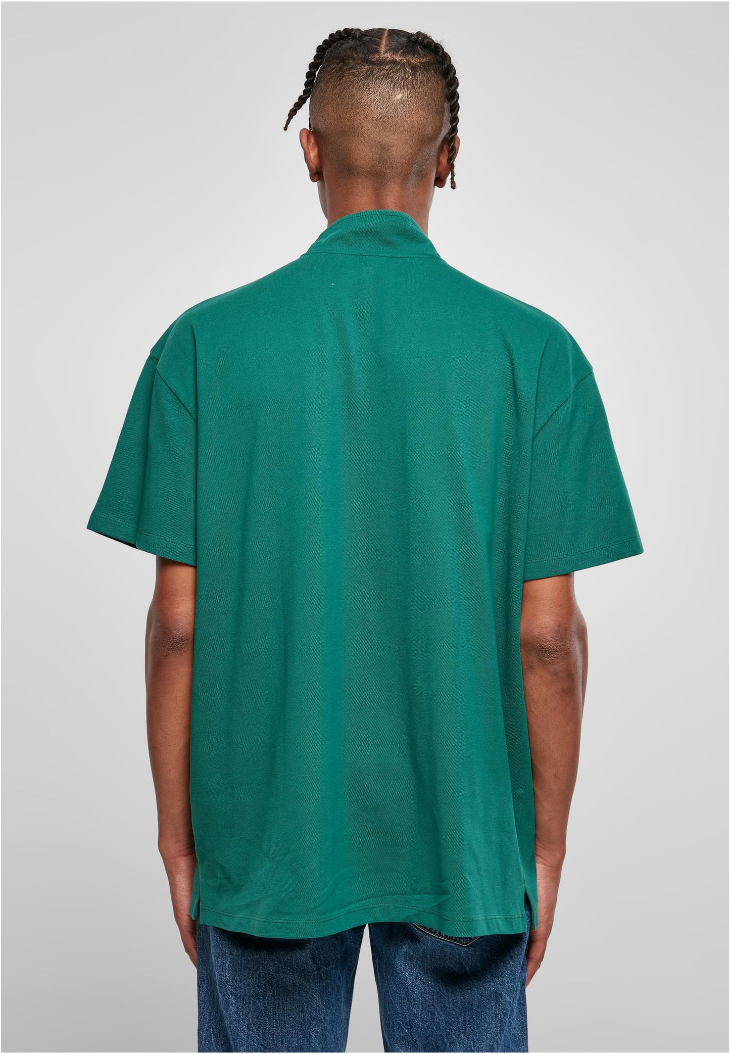 Boxy Zip Pique T-Shirt grün