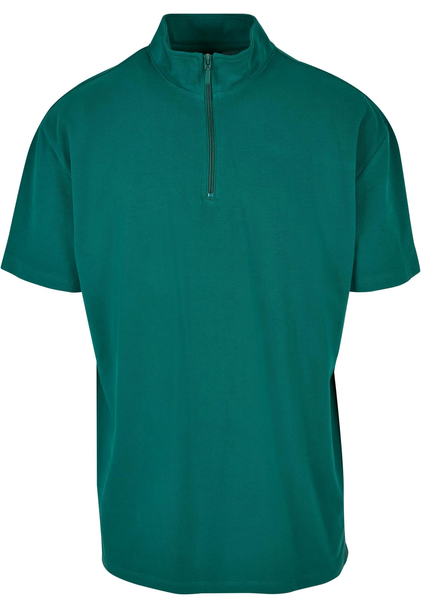 Boxy Zip Pique T-Shirt grün